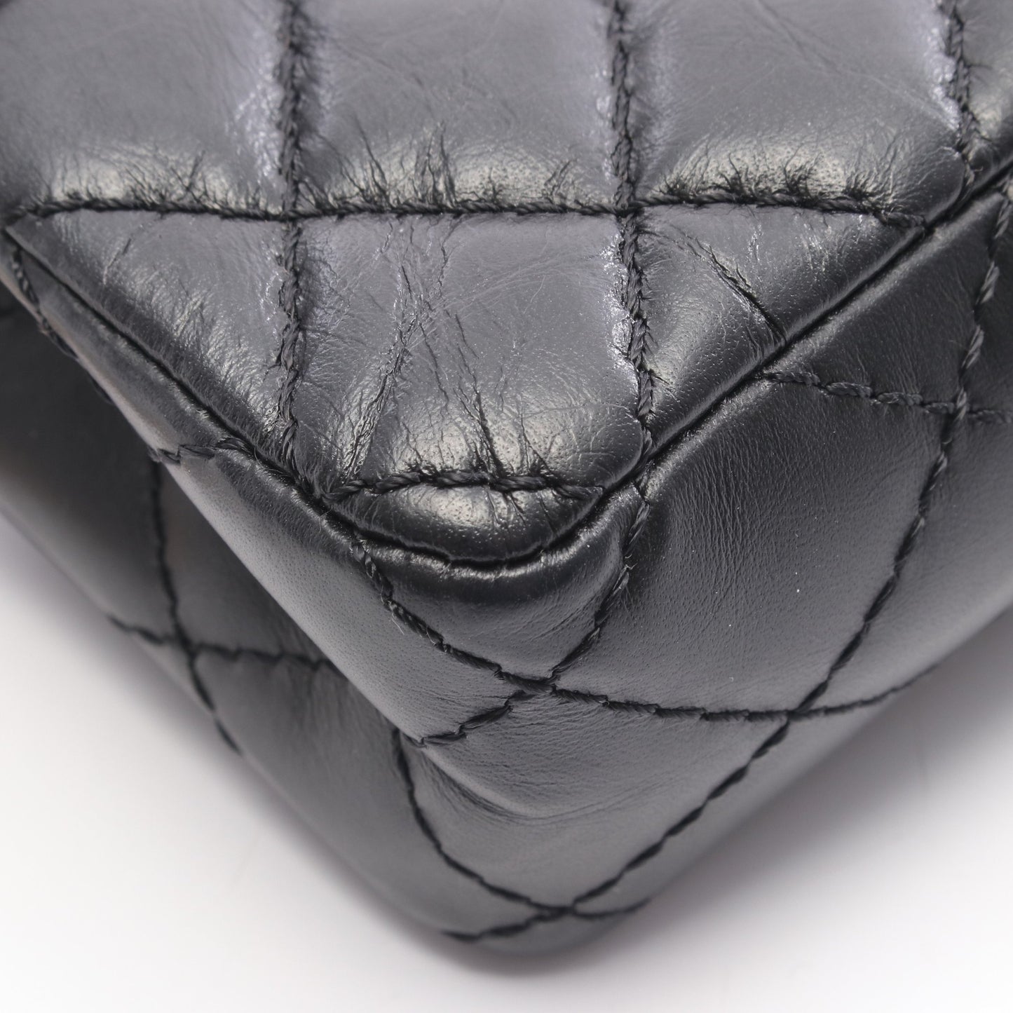 2.55 ミニマトラッセ Wチェーンショルダーバッグ レザー ブラック ゴールド金具 シャネル バッグ CHANEL
