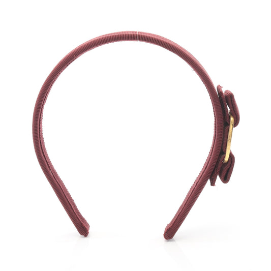 ヴァラリボン カチューシャ ファブリック ボルドー ゴールド サルヴァトーレフェラガモ