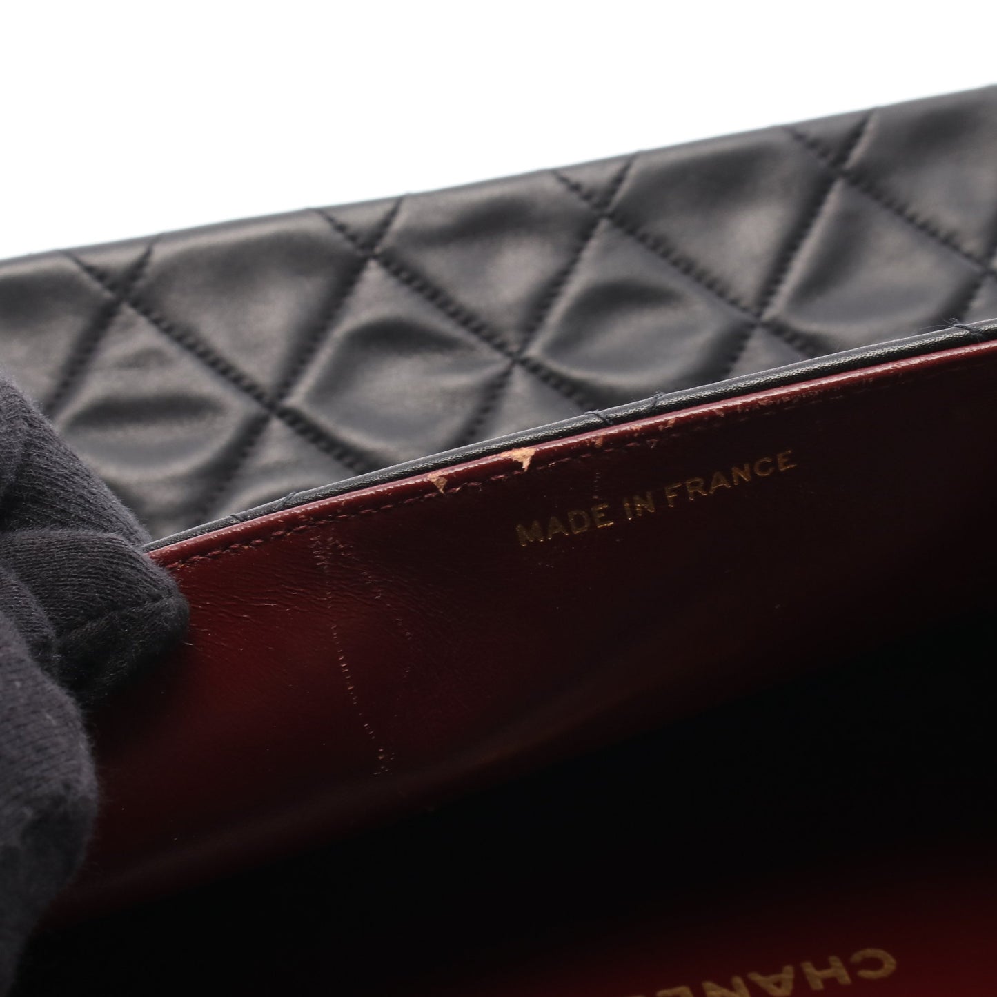 デカマトラッセ34 シングルフラップ Wチェーンショルダーバッグ ラムスキン ブラック ゴールド金具 シャネル バッグ CHANEL