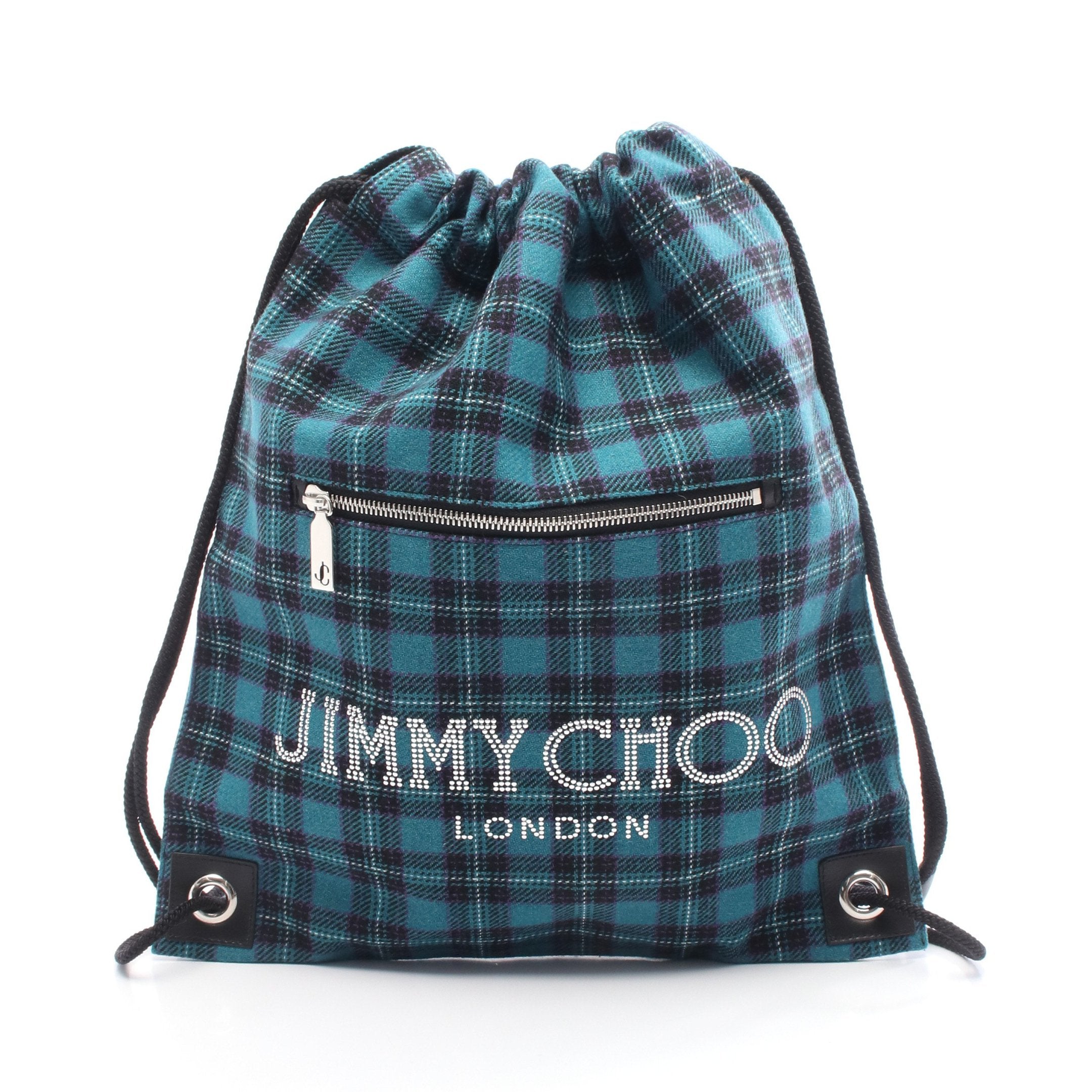 NOAH チェック柄バックパック ナップサック　青 ロゴスタッズ ナップサック バックパック リュックサック チェック