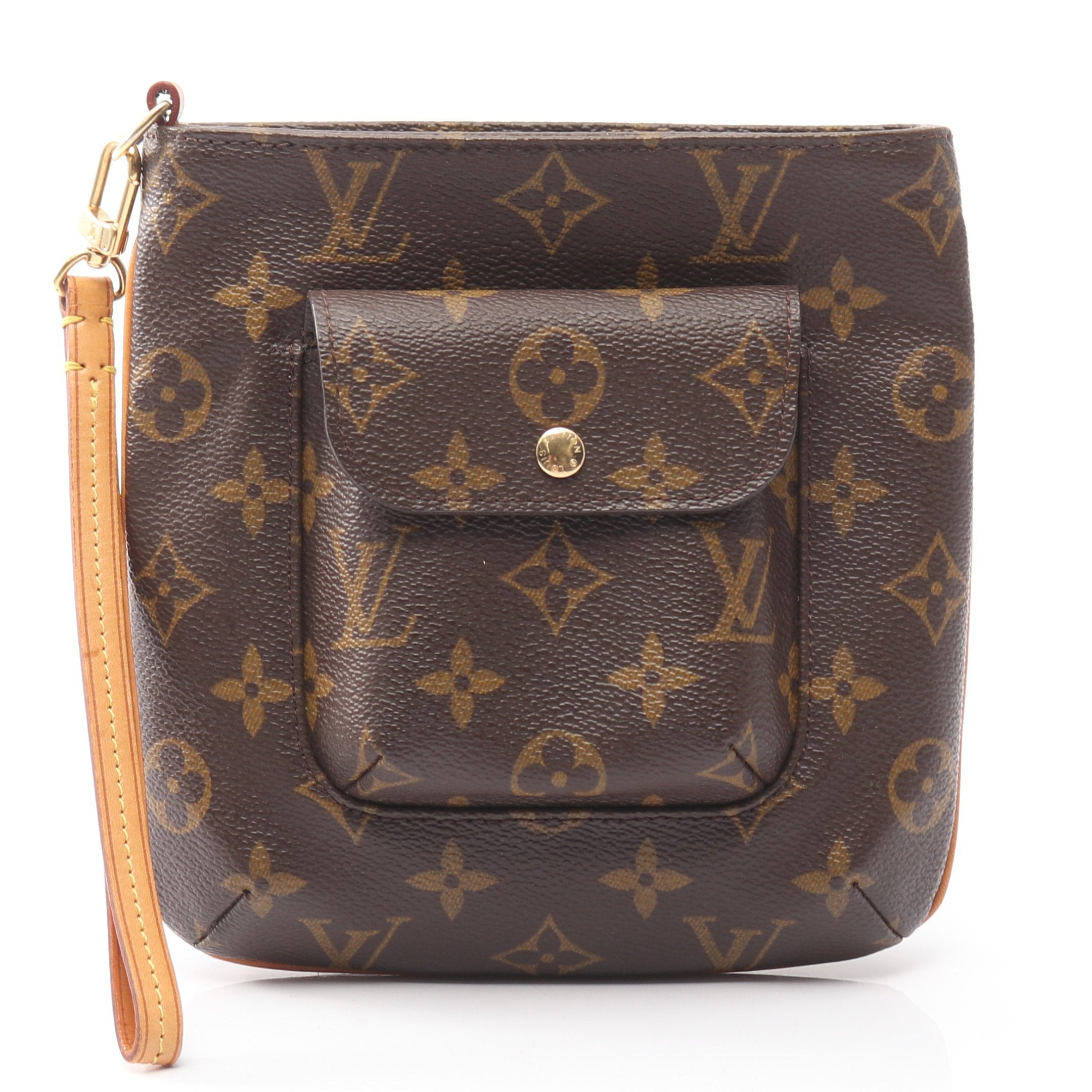 パルティシオン モノグラム ポーチ PVC レザー ブラウン ルイヴィトン