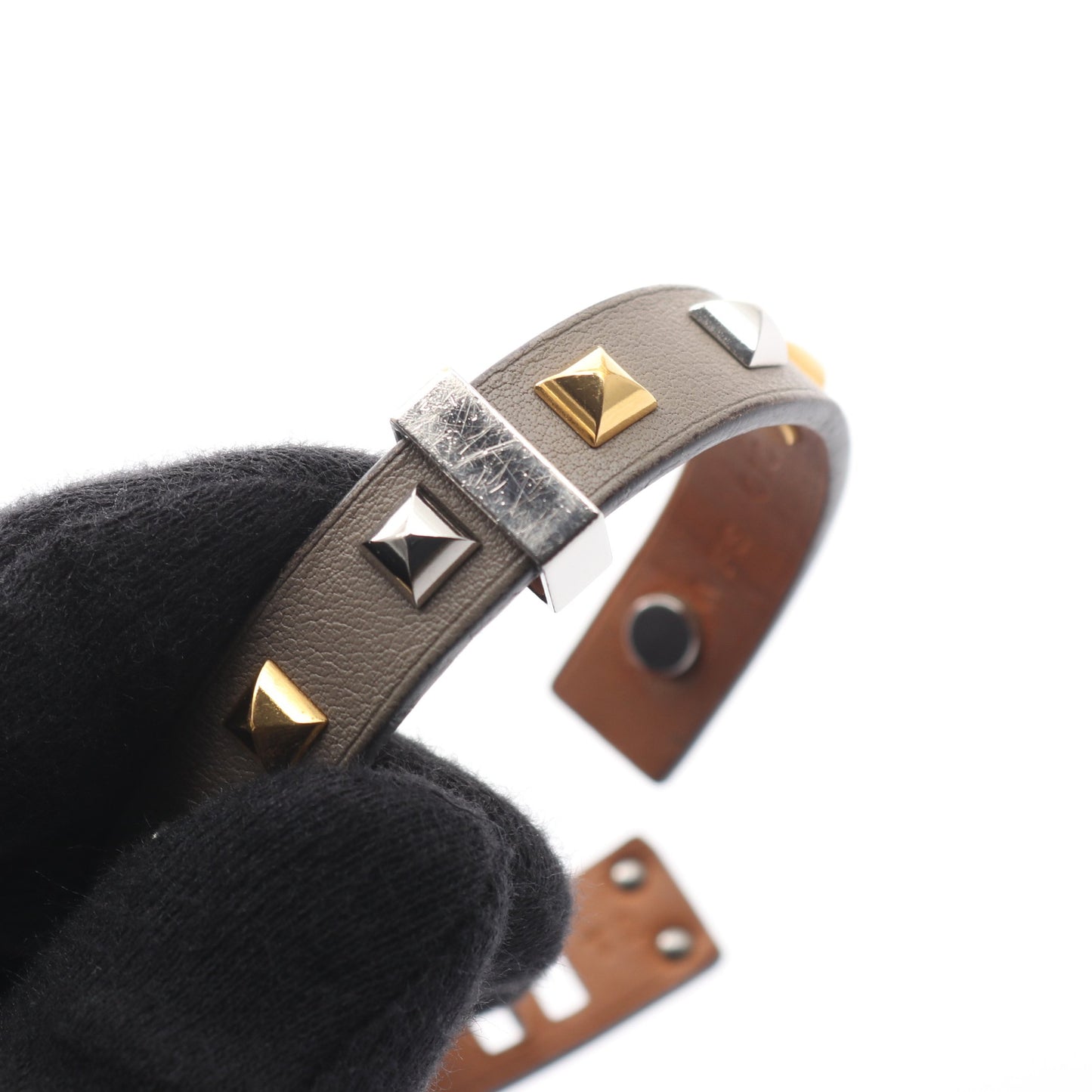 ミニドッグ クルー ブレスレット ヴォースイフト グレー A刻印 エルメス アクセサリー HERMES