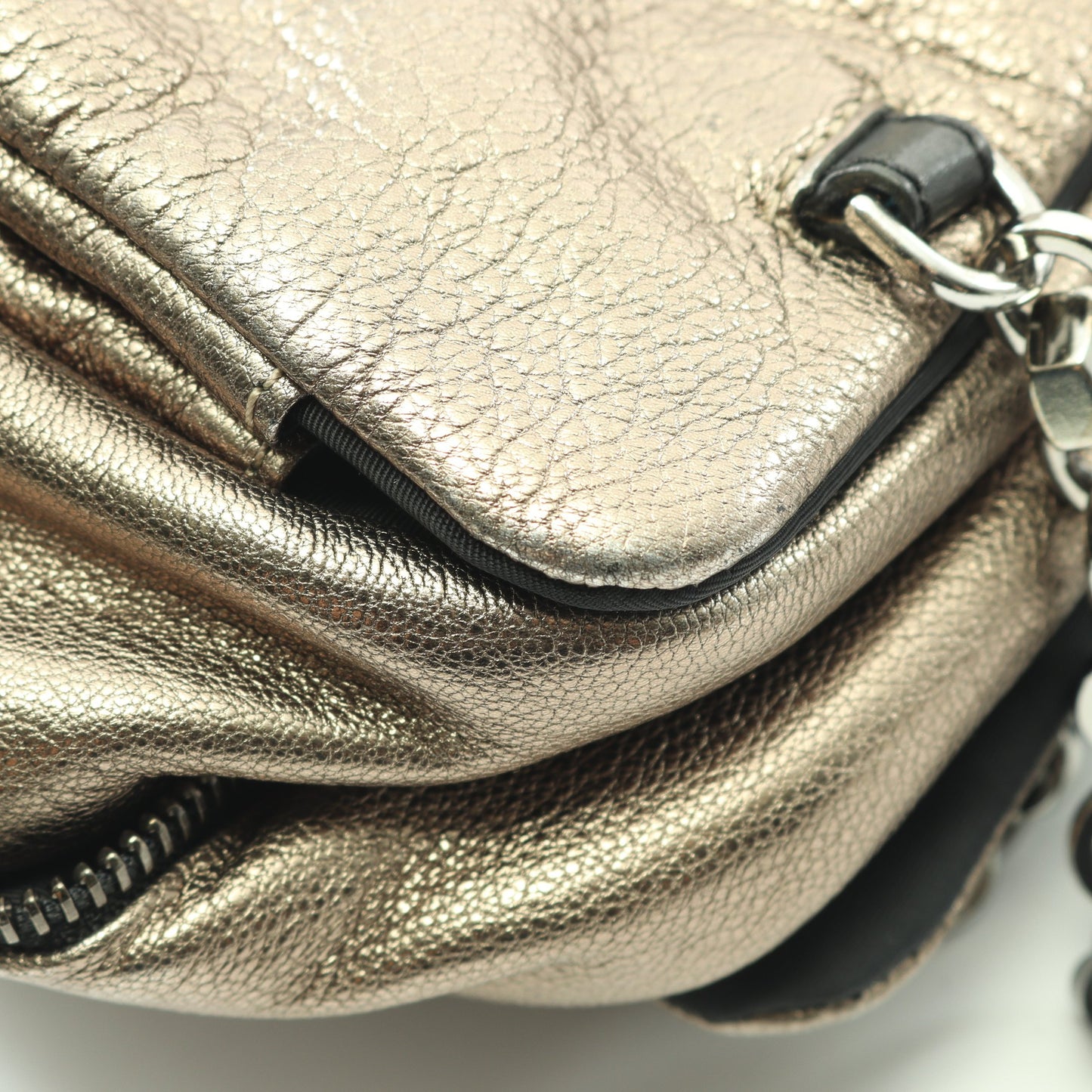 ローラ26 ハンドバッグ レザー シャンパンゴールド ブラック メタリック ロエベ バッグ LOEWE