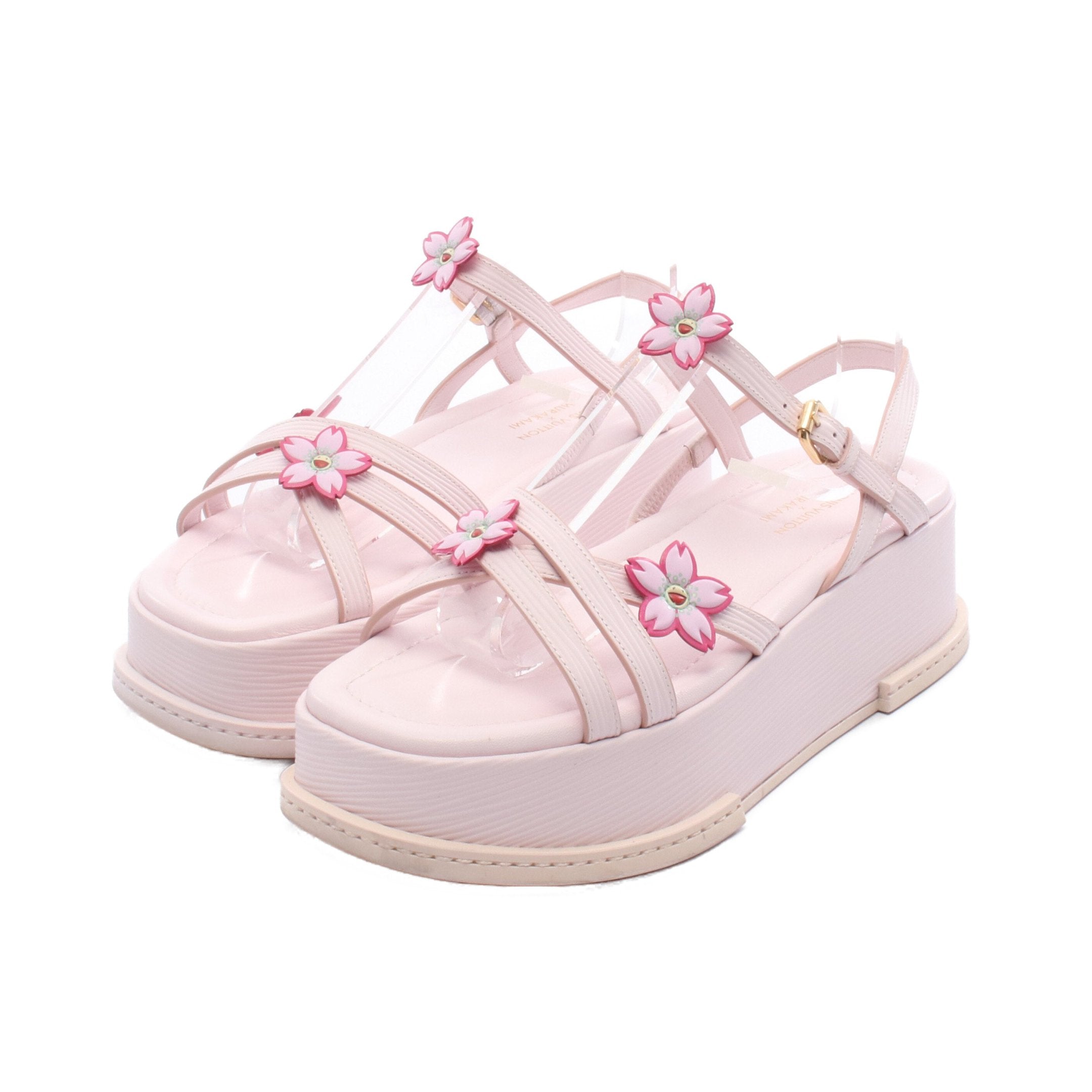 yoshiko様用 ルイヴィトン モノグラム クリアサンダル ピンク38 LV × TM MAYA サンダル レザー ライトピンク 村上隆 ルイヴィトン – RECLO