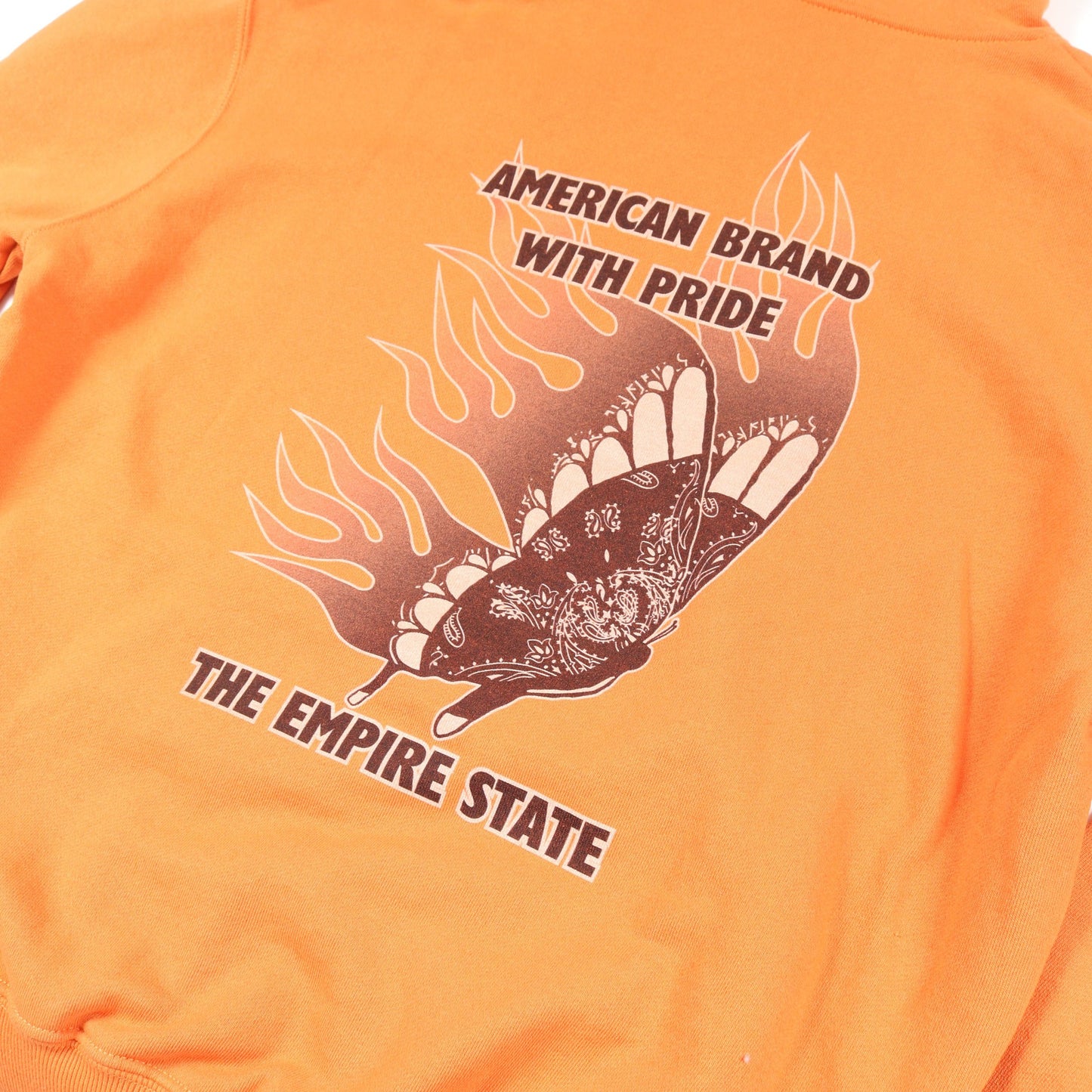 HOODED SWEAT FIRE BUTTERFLY プルオーバーパーカー ロゴプリント コットン オレンジ ショット トップス Schott