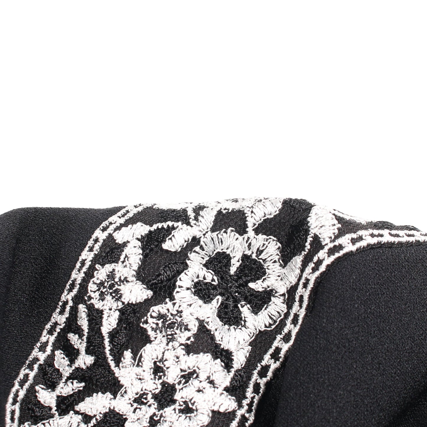 Bian Embroidered Trim Cape Gown ドレスワンピース 刺繍 ブラック ホワイト タダシショージ