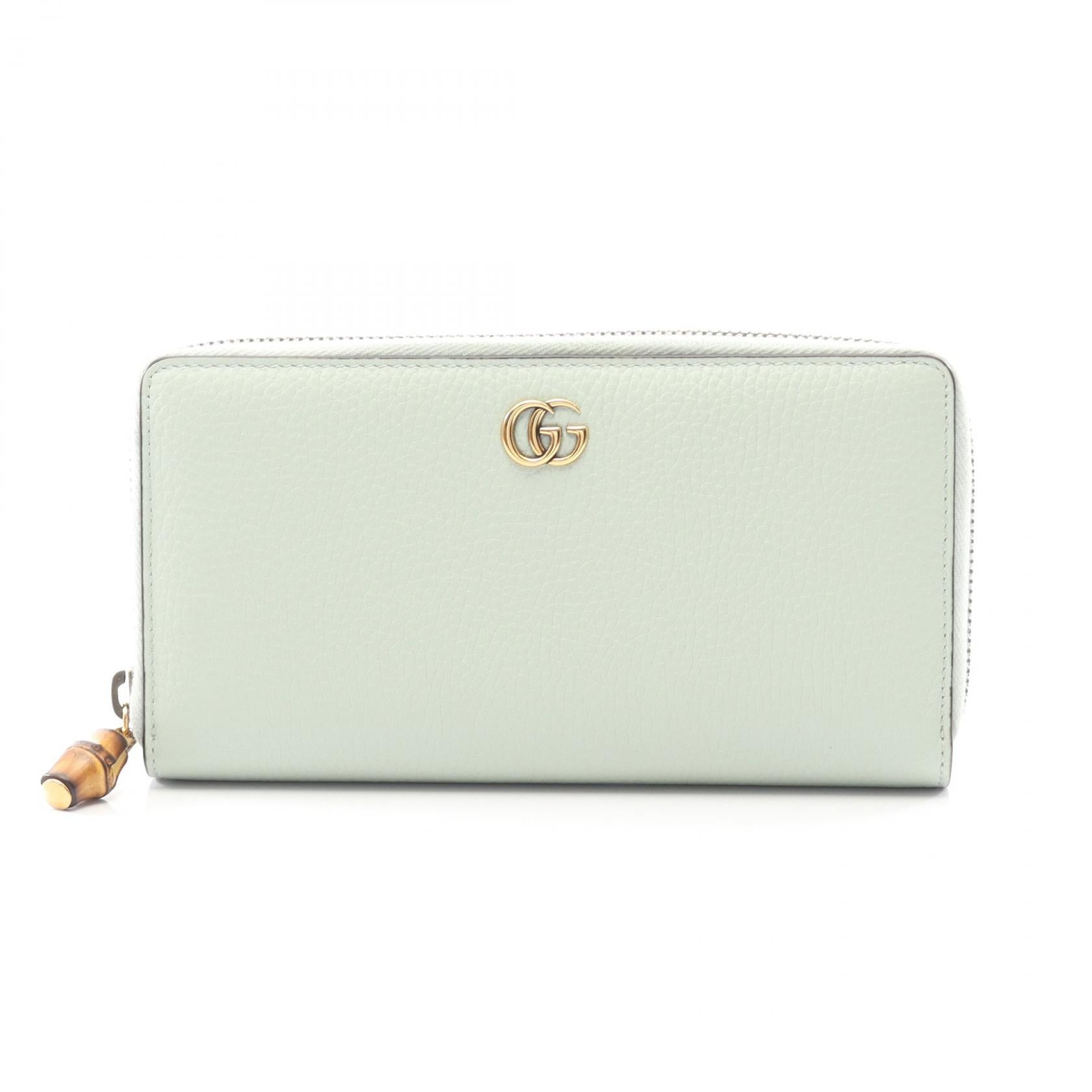 本物 グッチ GUCCI バンブー ラウンドファスナー 長財布 ロングウォレット レザー グレー 453158 Bamboo 財布 ウォレット 中古 バンブー ラウンドファスナー長財布 レザー ライトグリーン グッチ – RECLO