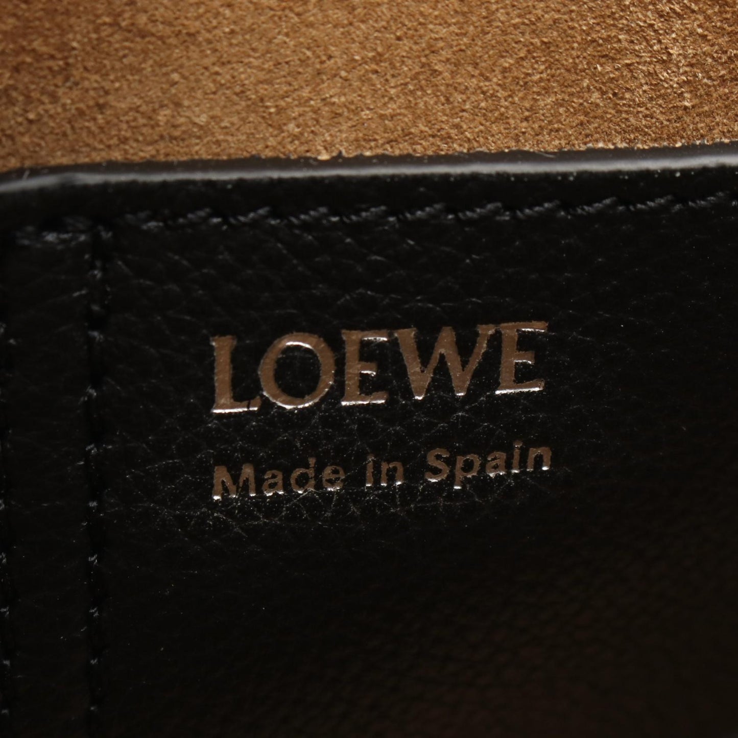 ペブルバケット ミニバッグ ハンドバッグ レザー ブラック 2WAY ロエベ バッグ LOEWE