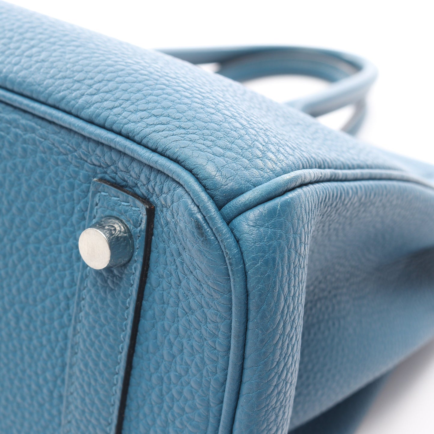 バーキン30 ブルージーン ハンドバッグ トゴ ブルー シルバー金具 □O刻印 エルメス バッグ HERMES