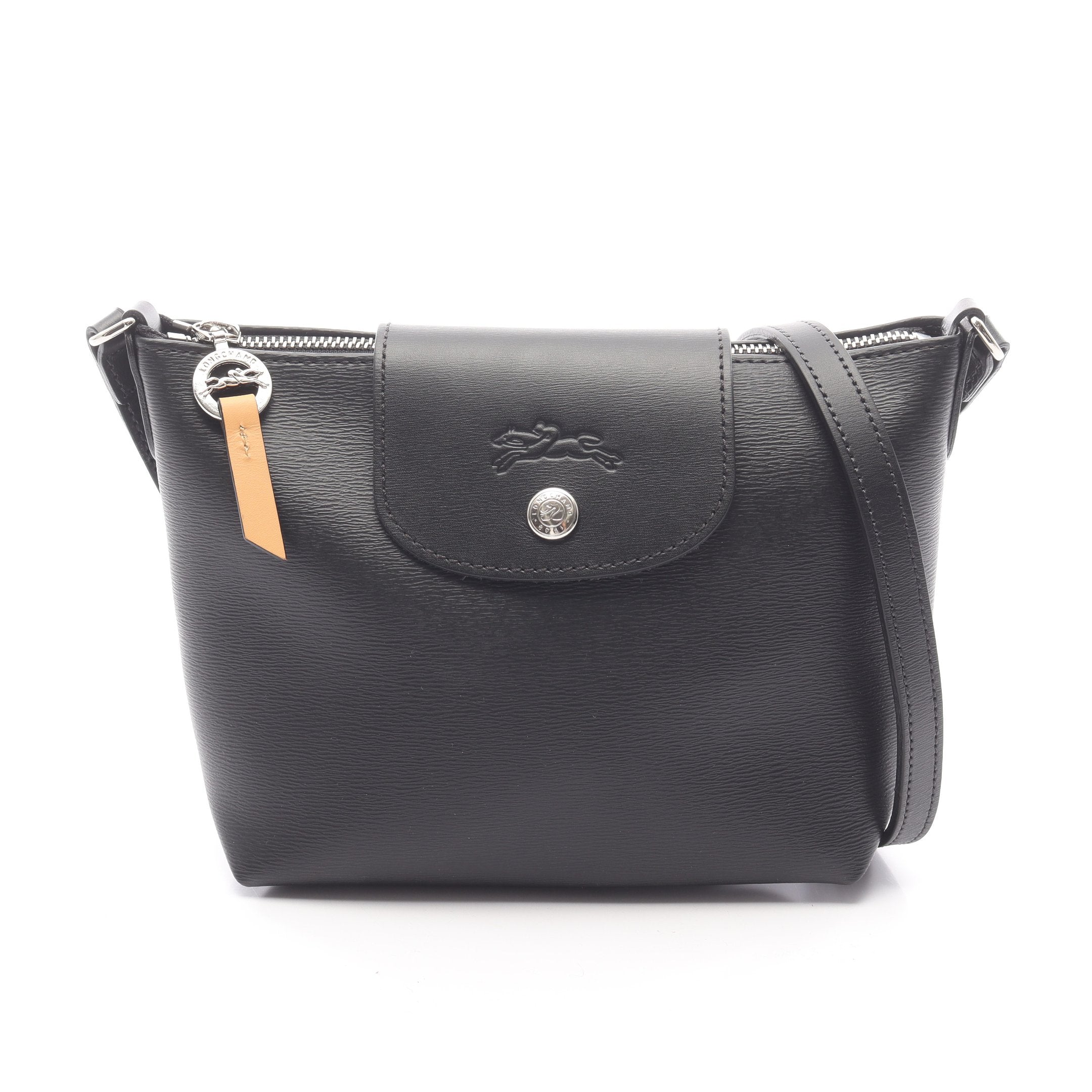 ◾️お値下げロンシャンLONGCHAMP ブラックショルダーバッグレザー ル プリアージュ シティ S ショルダーバッグ PVC レザー ブラック