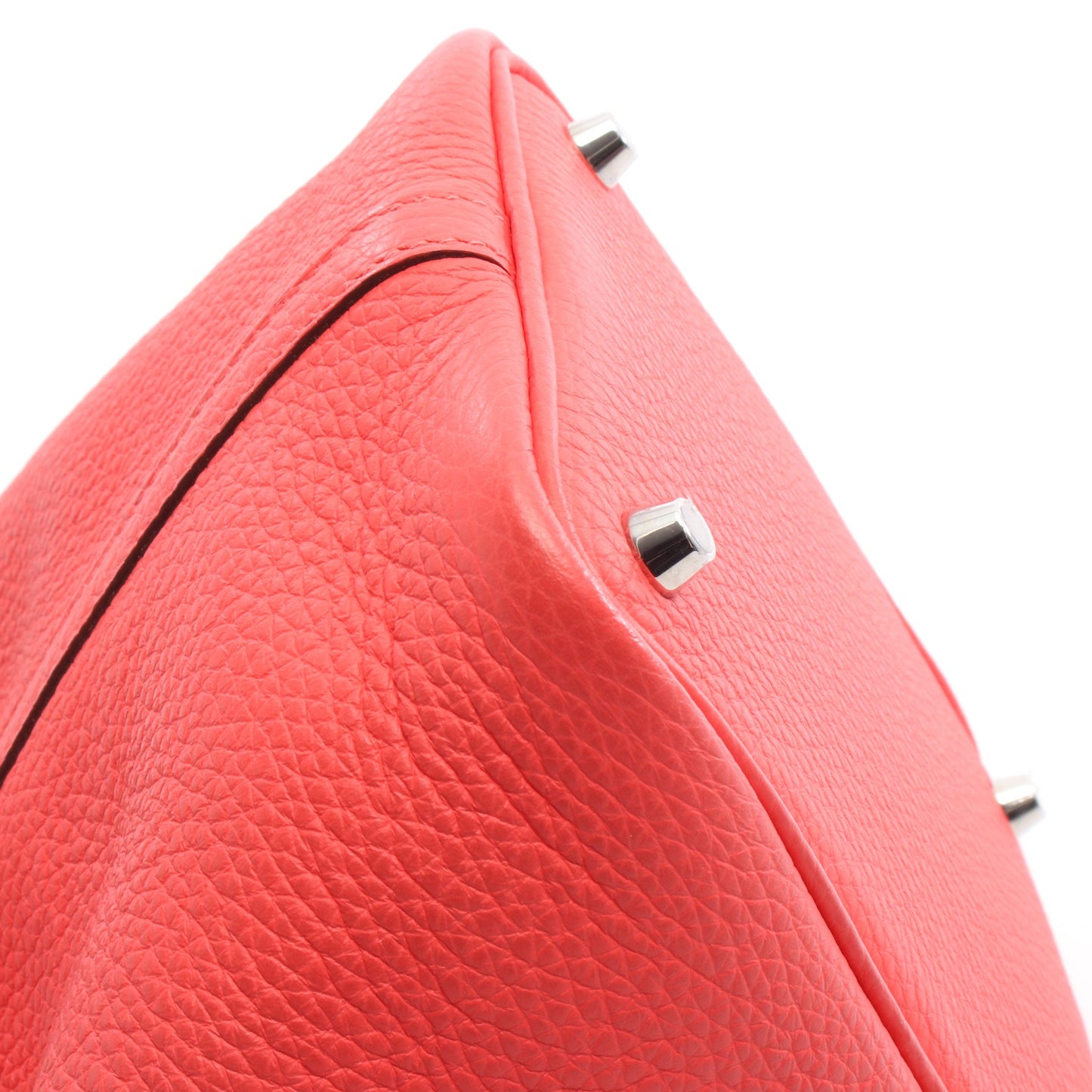 ピコタンロックPM ローズテキサス ハンドバッグ トリヨンクレマンス ピンクレッド シルバー金具 U刻印 エルメス バッグ HERMES