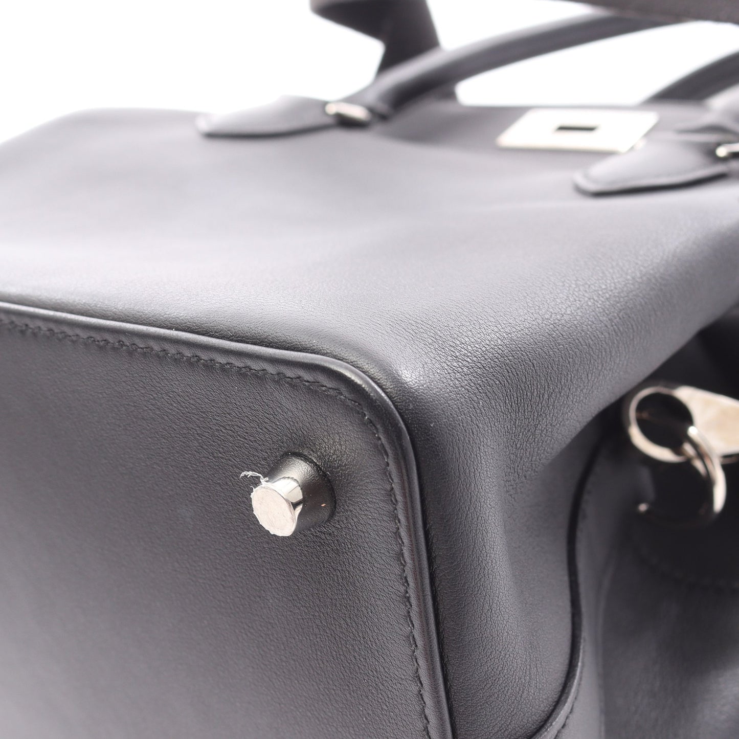 ツールボックス20 ハンドバッグ ヴォースイフト ブラック シルバー金具 2WAY A刻印 エルメス