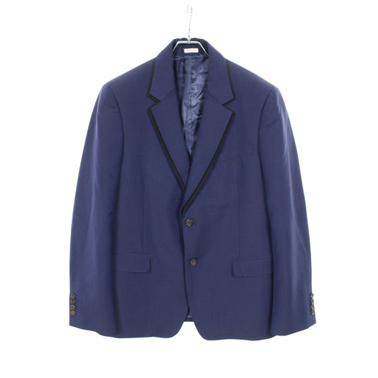 テーラードジャケット ウール モヘヤ ブルー アレキサンダーマックイーン アウター ALEXANDER MCQUEEN