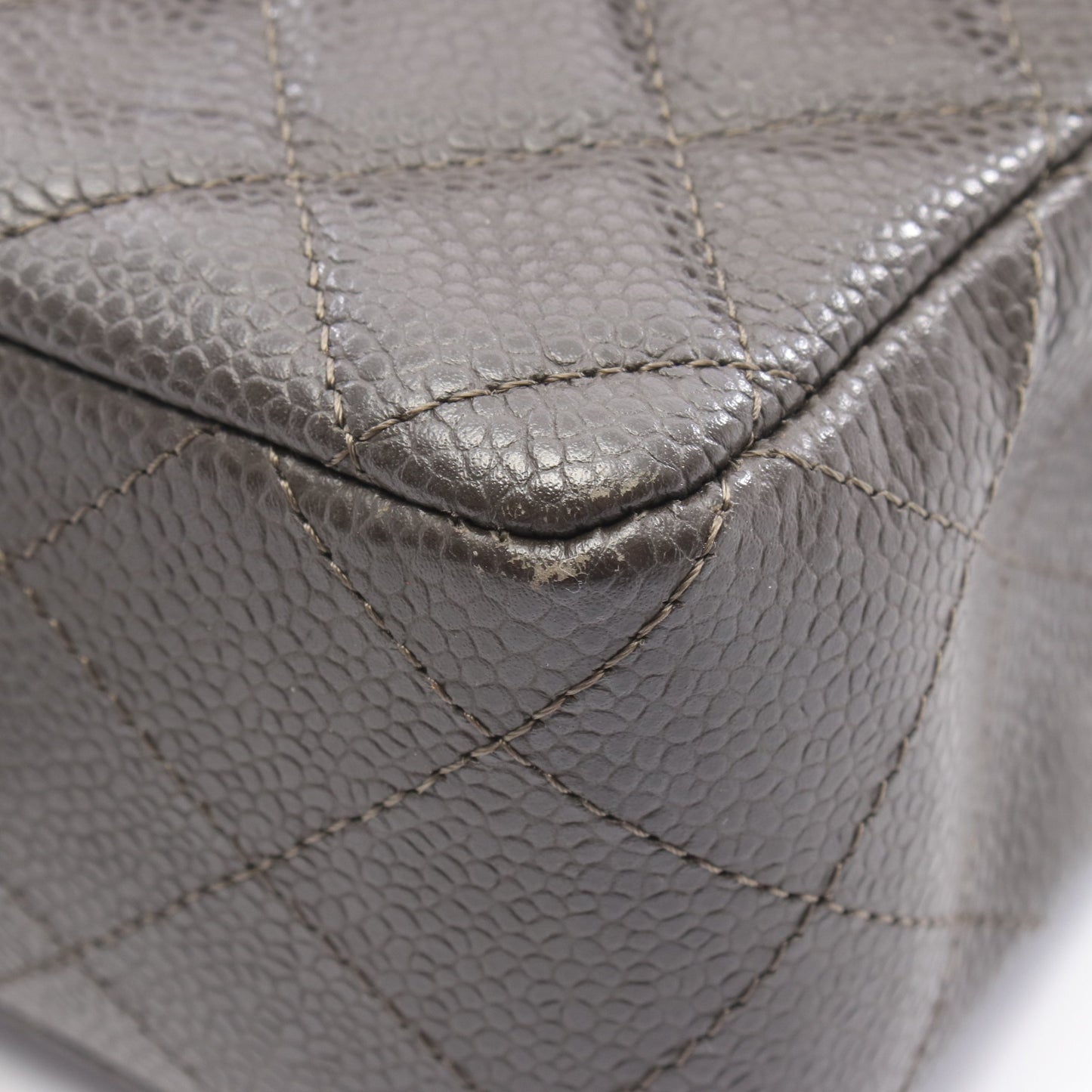 ミニマトラッセ20 チェーンショルダーバッグ キャビアスキン ダークグレー シルバー金具 シャネル バッグ CHANEL