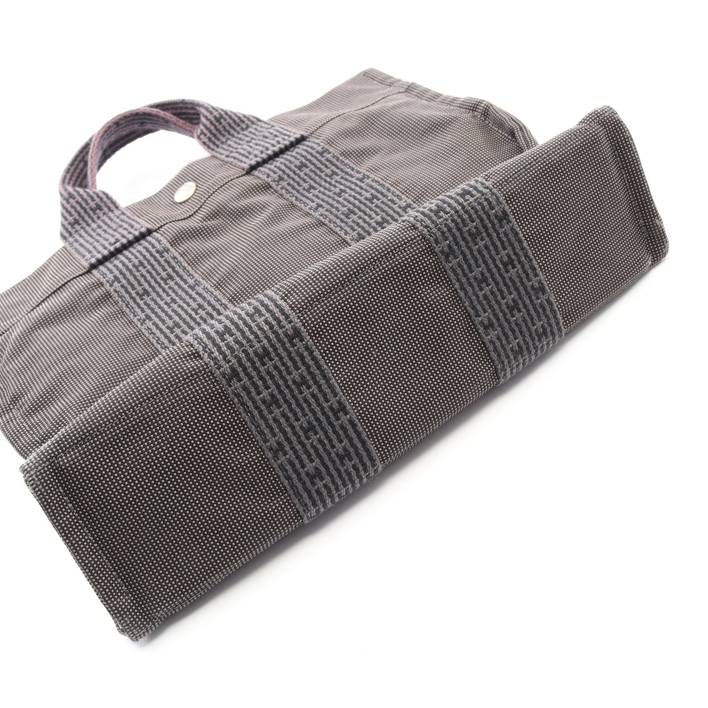 エールラインPM ハンドバッグ トートバッグ ナイロンキャンバス ダークグレー シルバー金具 エルメス バッグ HERMES