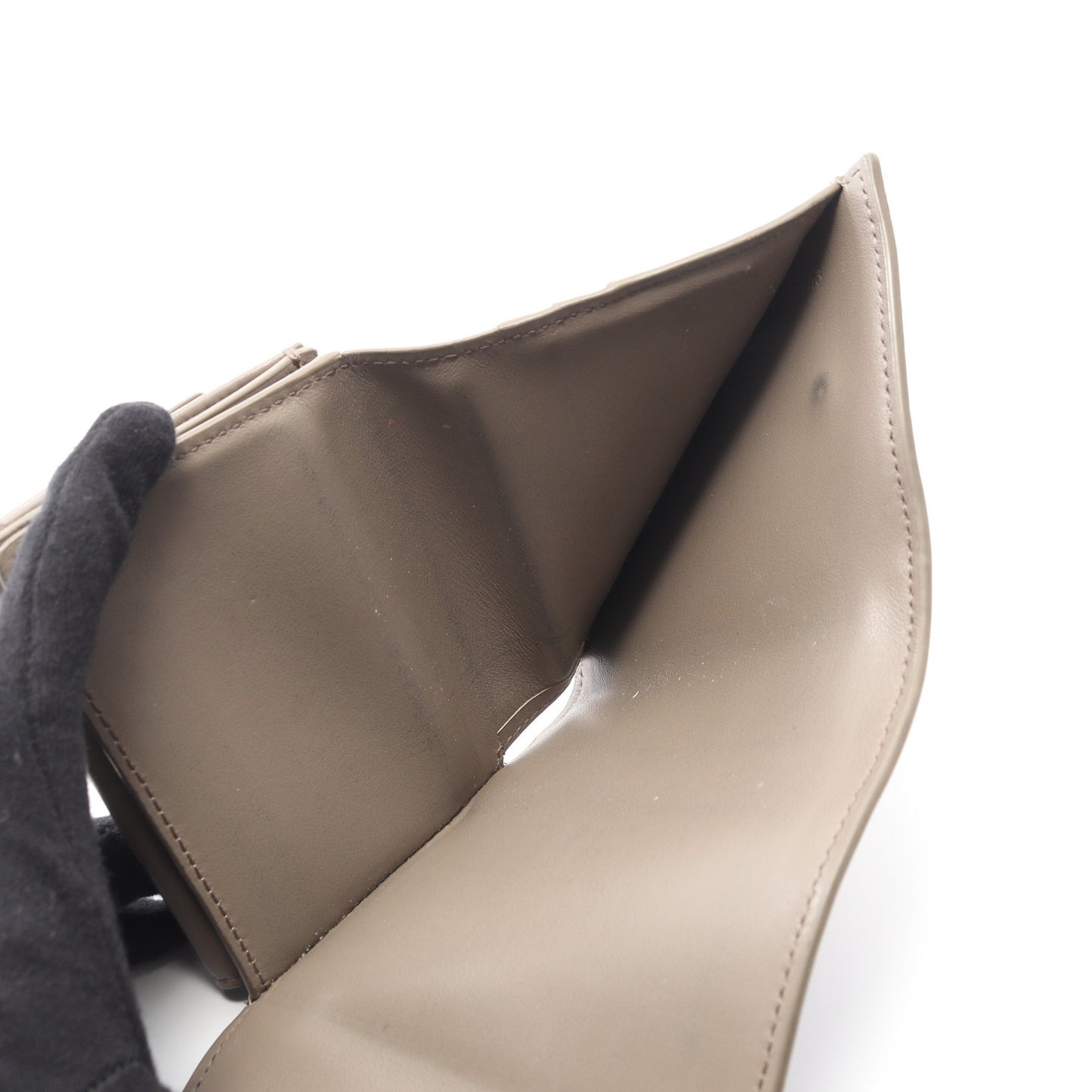 スモール トリフォールドウォレット 三つ折り財布 レザー グレーベージュ セリーヌ 財布・小物 CELINE
