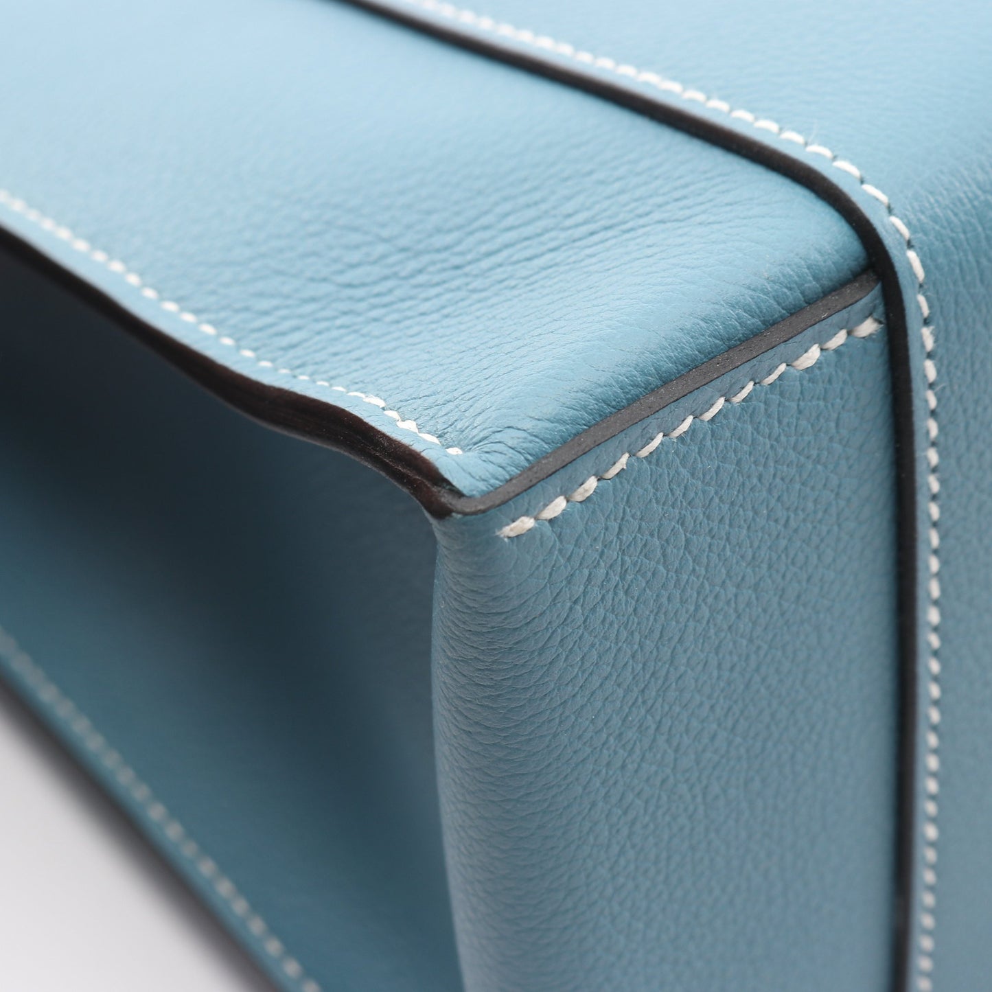 カバッシュ ニューブルージーン ショルダーバッグ エヴァーグレイン ライトブルー シルバー金具 W刻印 エルメス バッグ HERMES