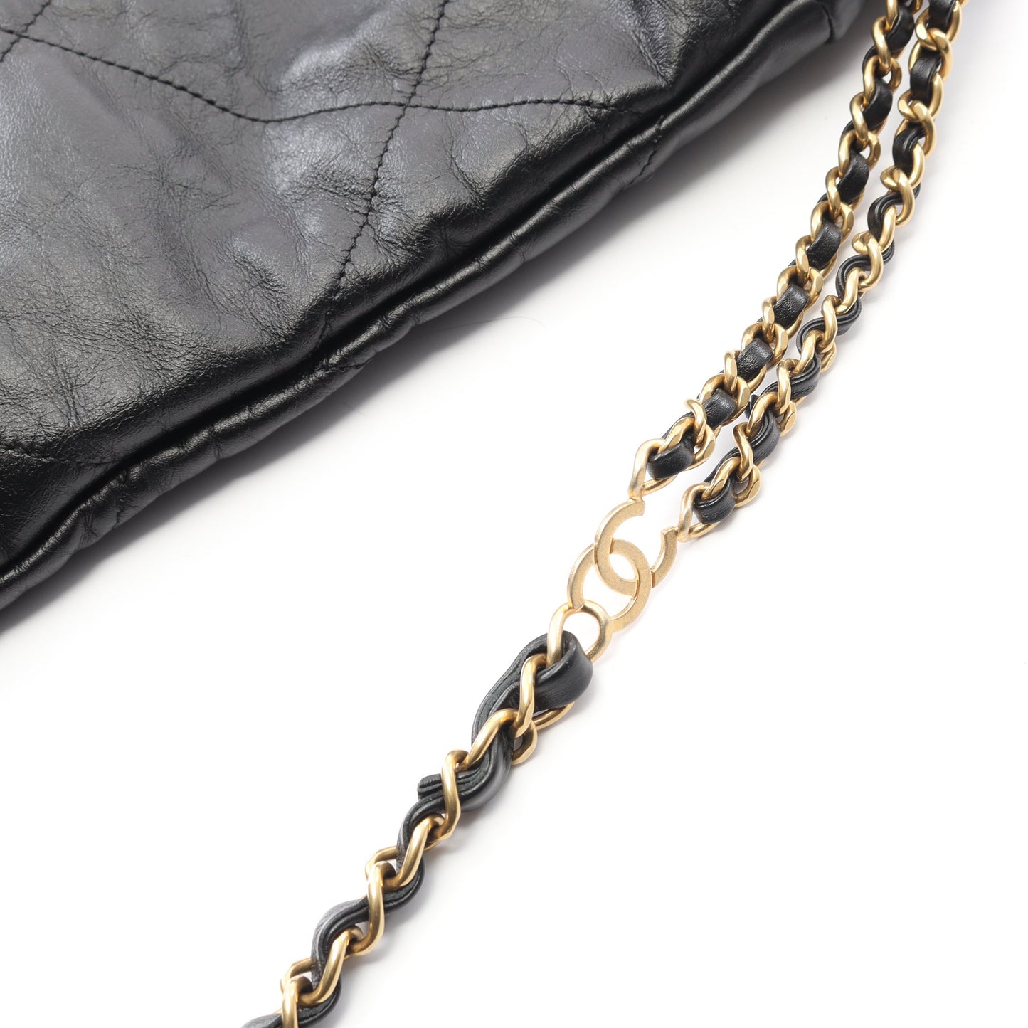 シャネル 22 ラージ バックパック リュックサック レザー ブラック ゴールド金具 シャネル バッグ CHANEL