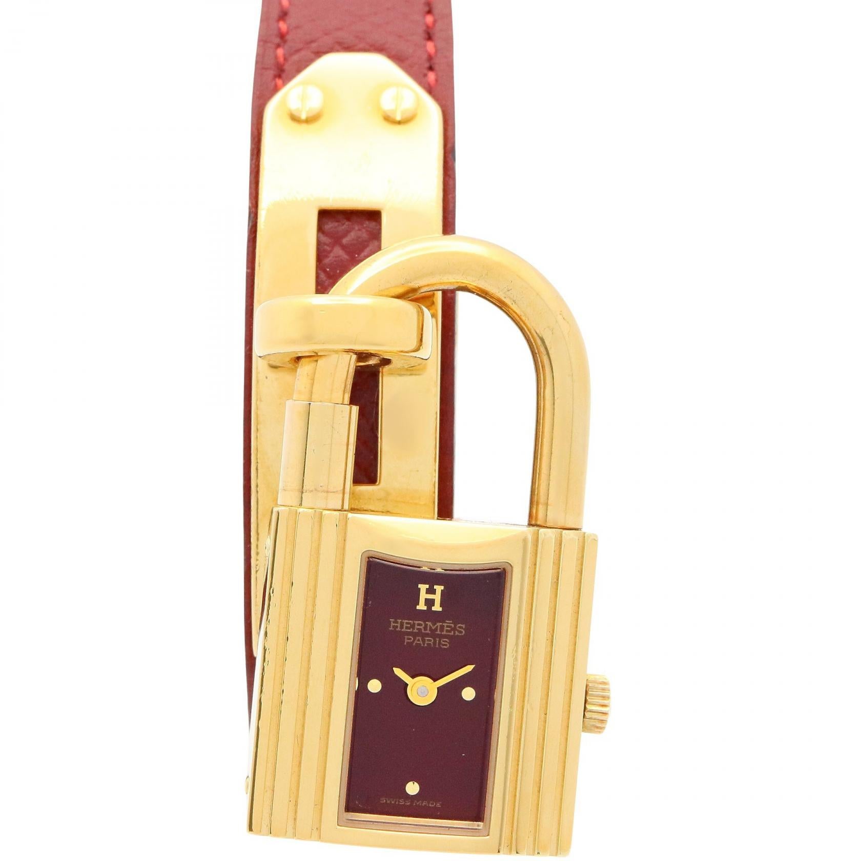 ケリーウォッチ レディース 腕時計 クオーツ GP レザー ボルドー