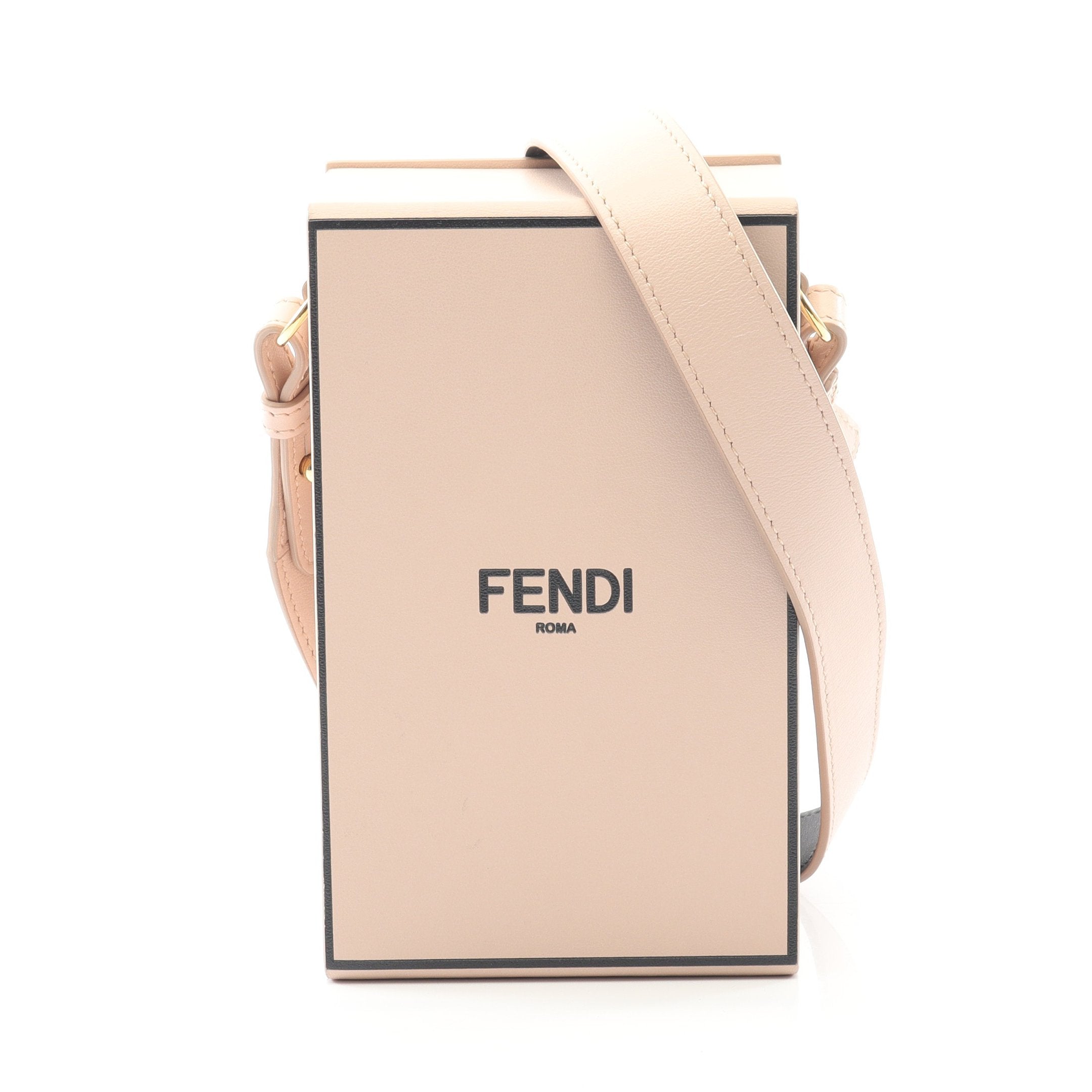 ボックス ショルダーバッグ レザー ピンクベージュ フェンディ – RECLO