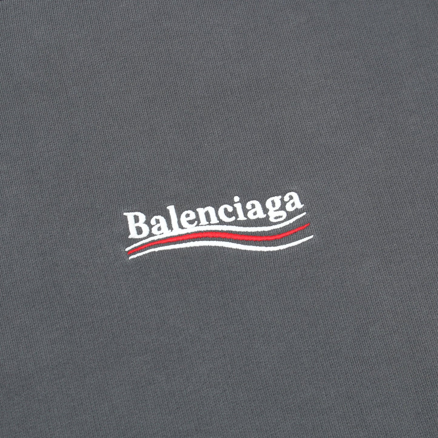 ロゴ刺繍 プルオーバーパーカー コットン ダークグレー ダメージ加工 バレンシアガ トップス BALENCIAGA