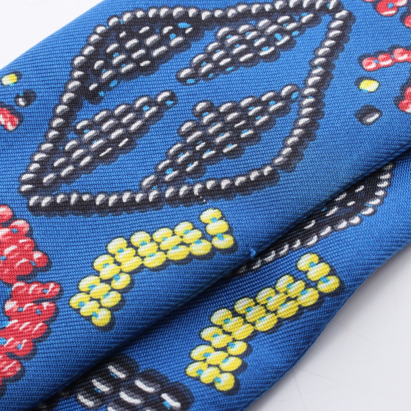 ツイリー KELLY EN PERLES リボン スカーフ シルク ブルー マルチカラー エルメス 財布・小物 HERMES