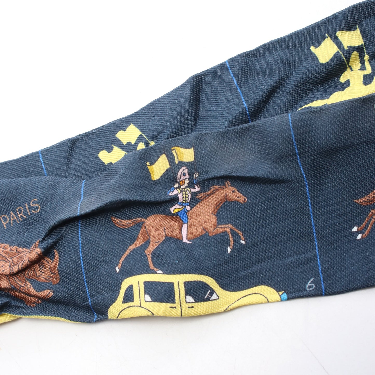 ツイリー HERMES PARADE リボン スカーフ シルク ネイビー マルチカラー エルメス 財布・小物 HERMES