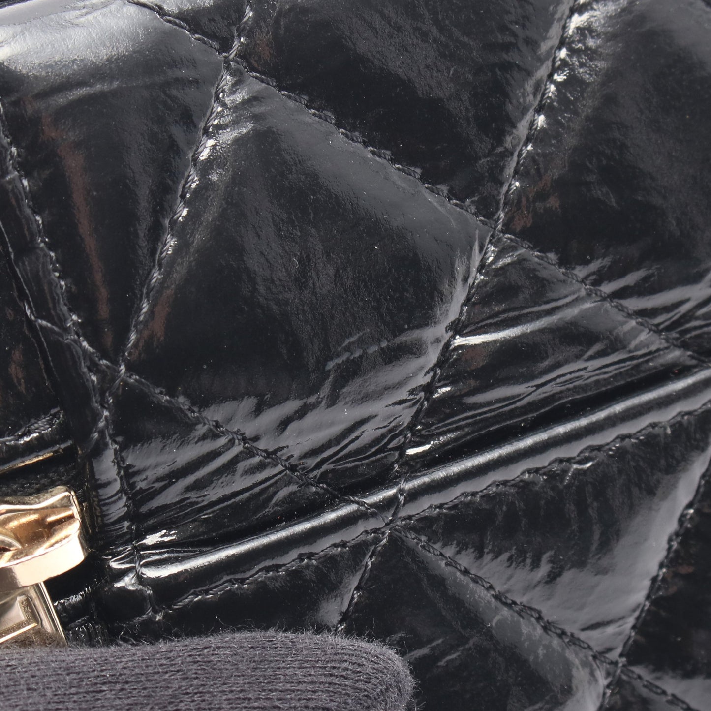 マトラッセ バニティ チェーンショルダーバッグ レザー ブラック ゴールド金具 シャネル バッグ CHANEL