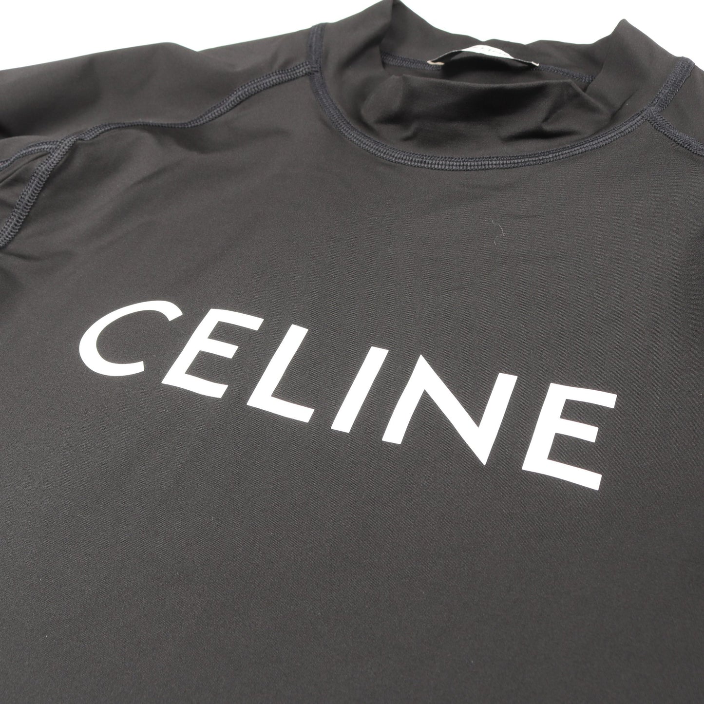 ライクラ サーフ 長袖Tシャツ ナイロン ブラック ホワイト セリーヌ トップス CELINE