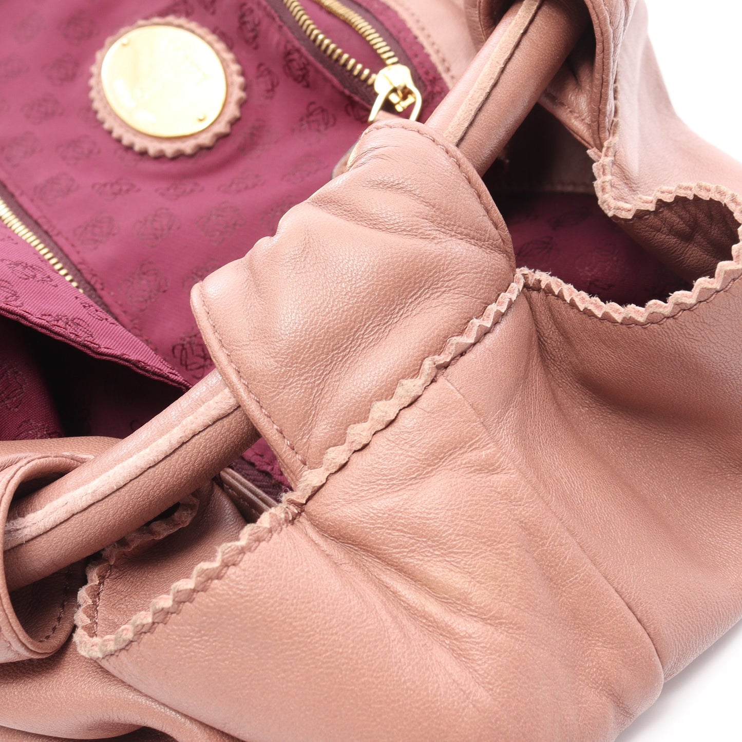 ナッパアイレ ハンドバッグ レザー ピンクブラウン ロエベ バッグ LOEWE