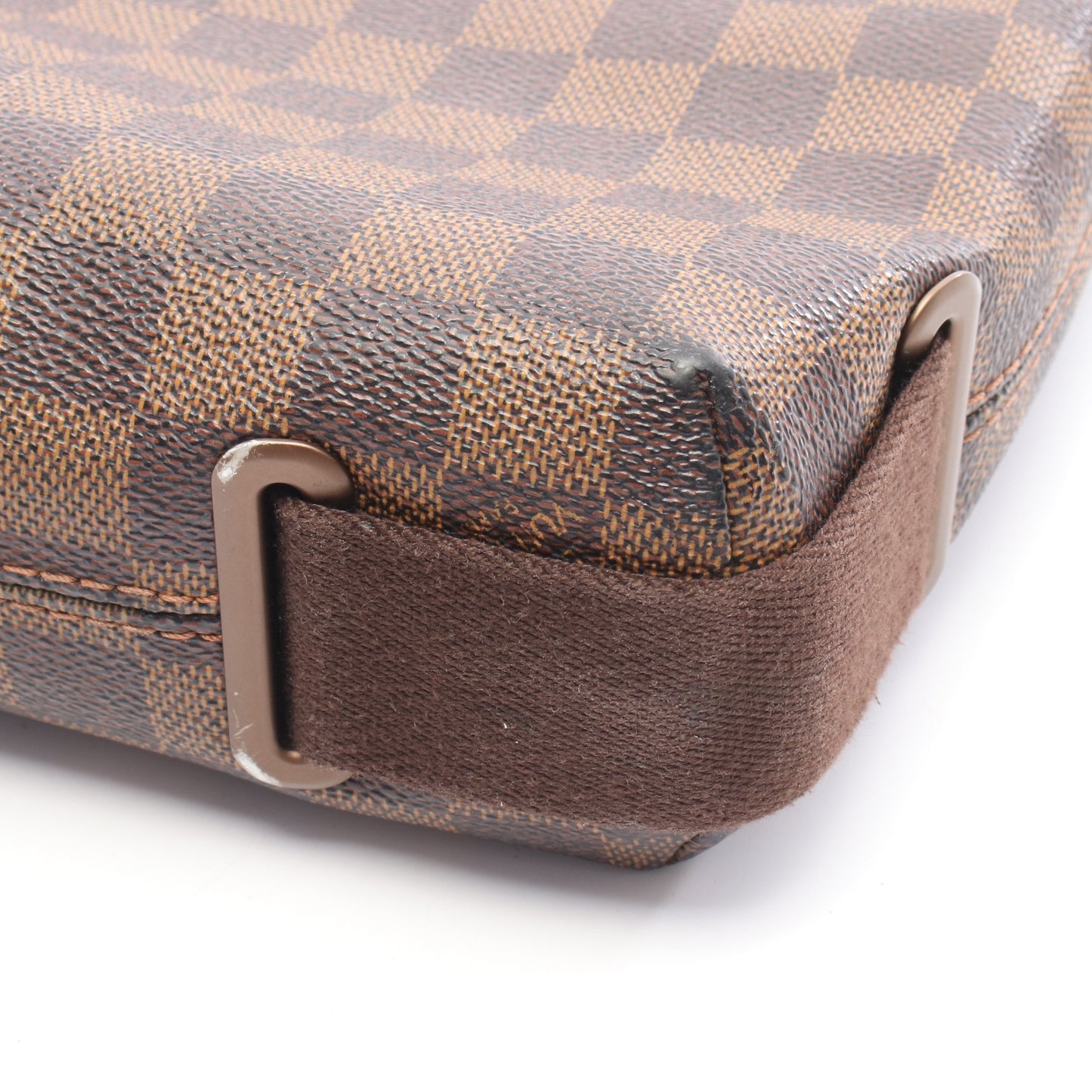 ブルックリンPM ダミエエベヌ ショルダーバッグ PVC レザー ブラウン ルイヴィトン バッグ LOUIS VUITTON