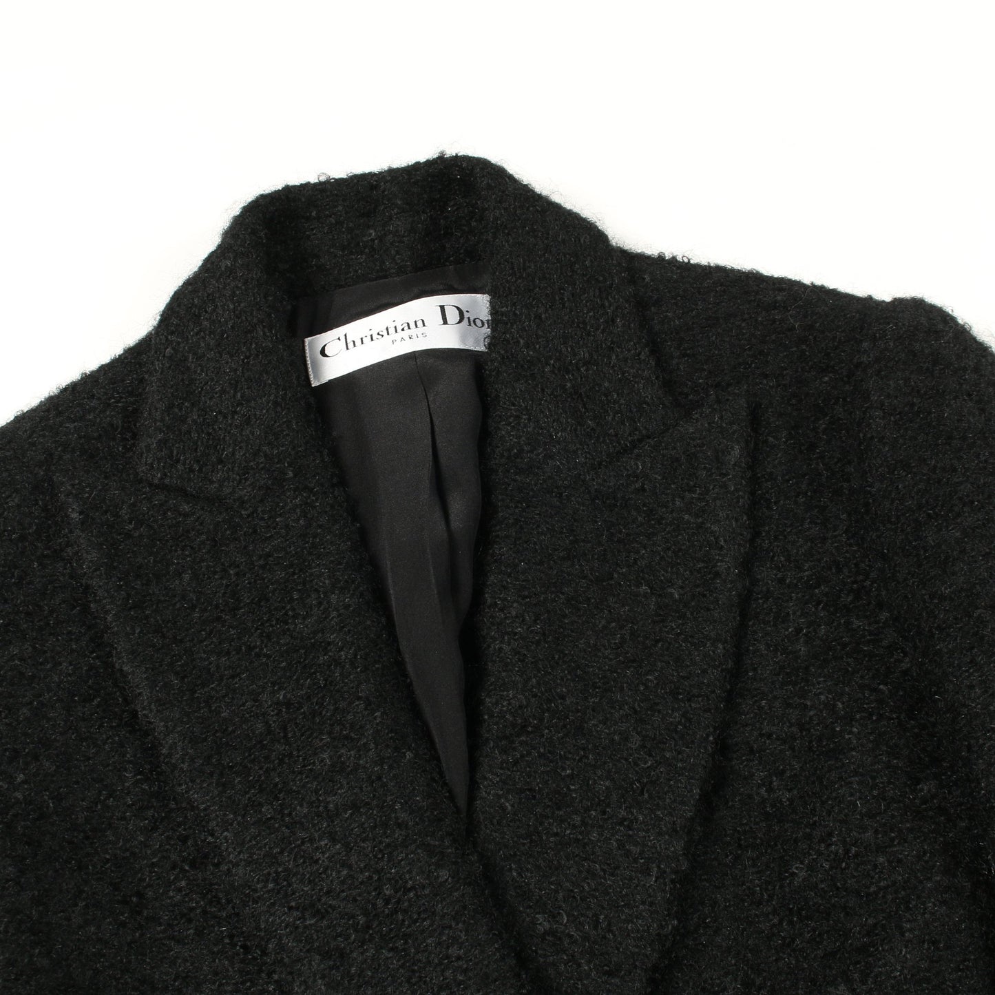 ツイード テーラードジャケット モヘヤ ウール ブラック クリスチャンディオール アウター Christian Dior