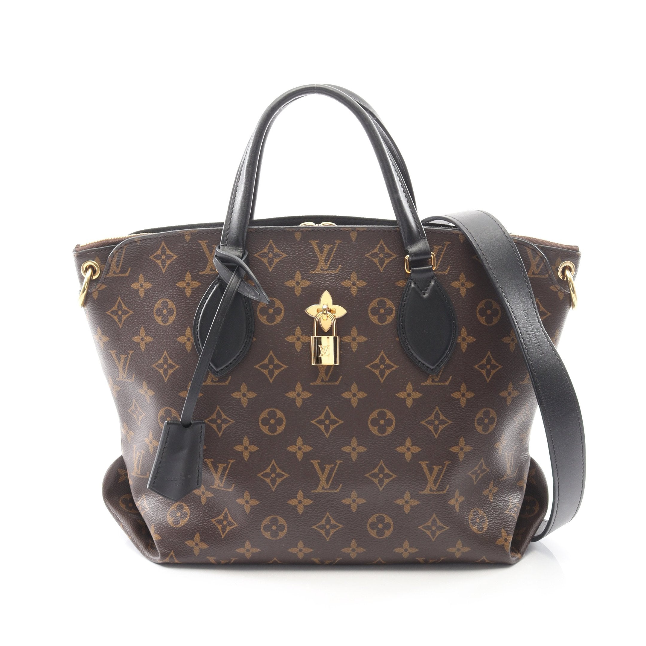 フラワージップドトートMM モノグラム ノワール ハンドバッグ トート