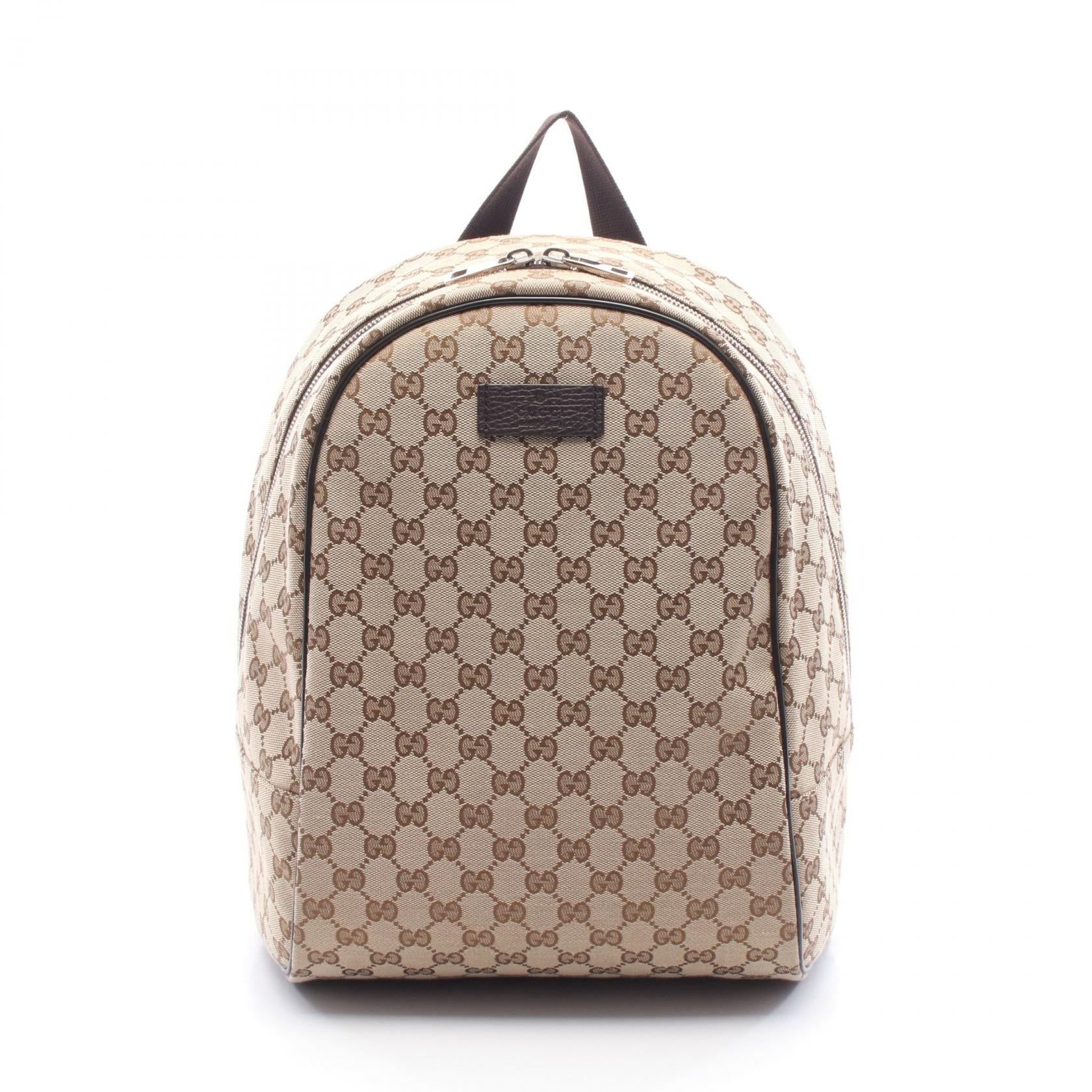 GUCCI GGパターン ベージュリュック GGキャンバス バックパック リュックサック キャンバス レザー