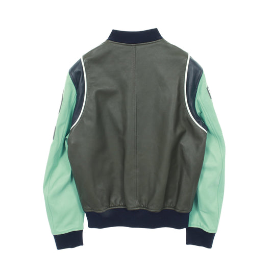 スタジャン レザー カーキグリーン ネイビー ターコイズブルー ディースクエアード