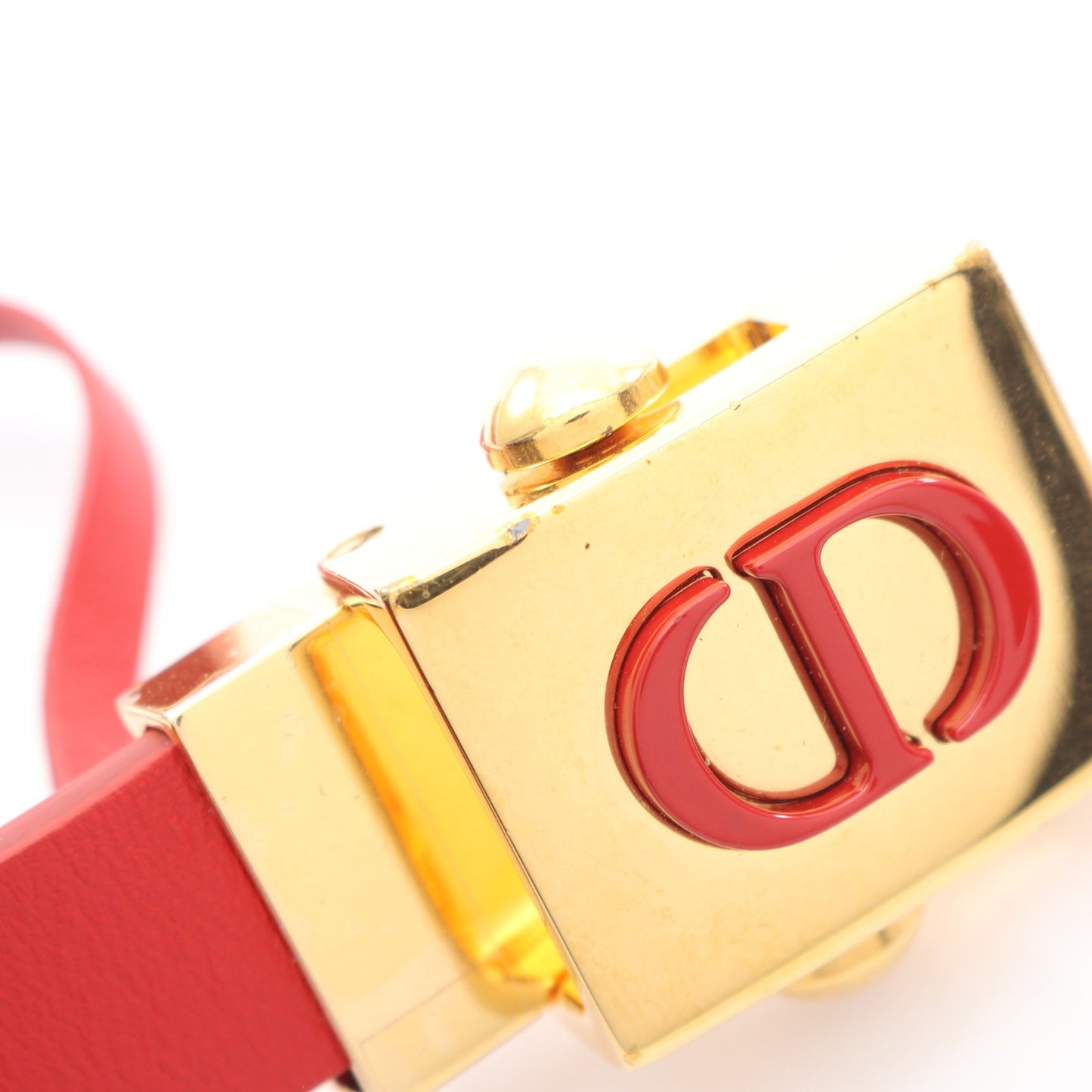 CDロゴ ベルト レザー レッド ゴールド金具 クリスチャンディオール 財布・小物 Christian Dior