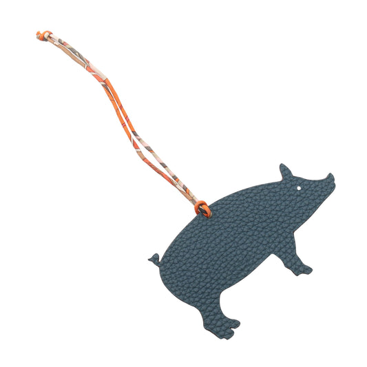 プティアッシュ バッグチャーム ブタ ヴォーエプソン トゴ ボルドー ブルーグレー エルメス