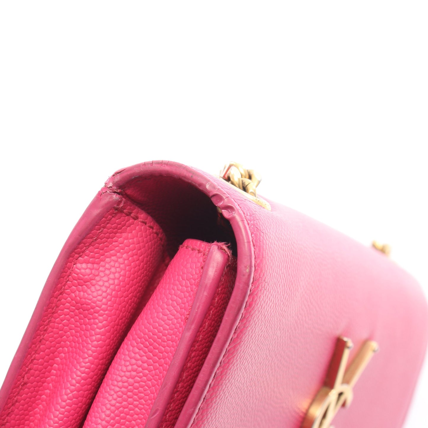 ケイト モノグラム チェーンショルダーバッグ レザー ピンクパープル サンローランパリ バッグ SAINT LAURENT PARIS