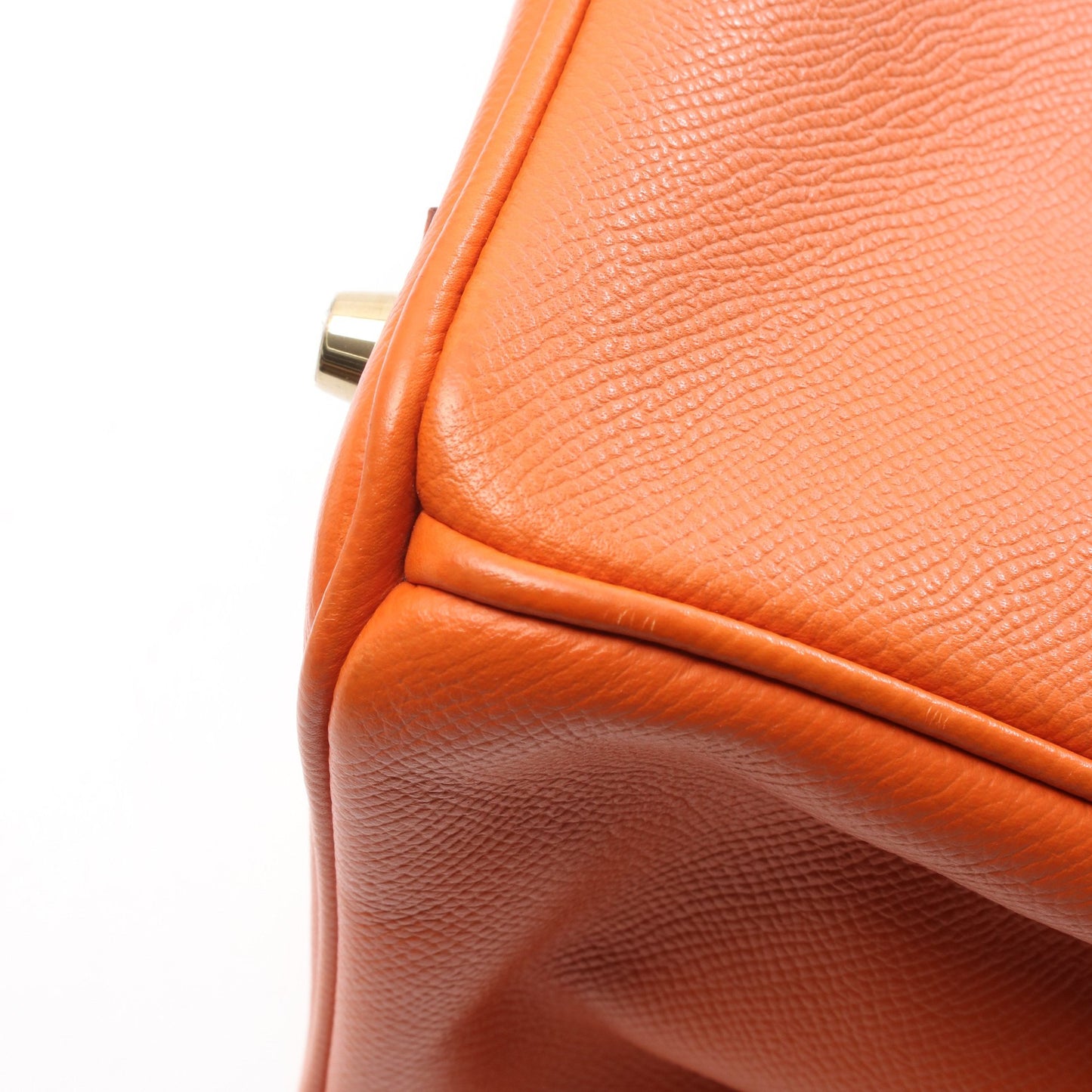 バーキン30 ハンドバッグ ヴォーエプソン オレンジ ゴールド金具 □Q刻印 エルメス バッグ HERMES