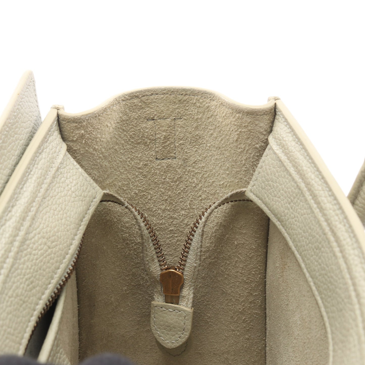 ラゲージ ナノショッパー ハンドバッグ レザー グレーグリーン セリーヌ バッグ CELINE