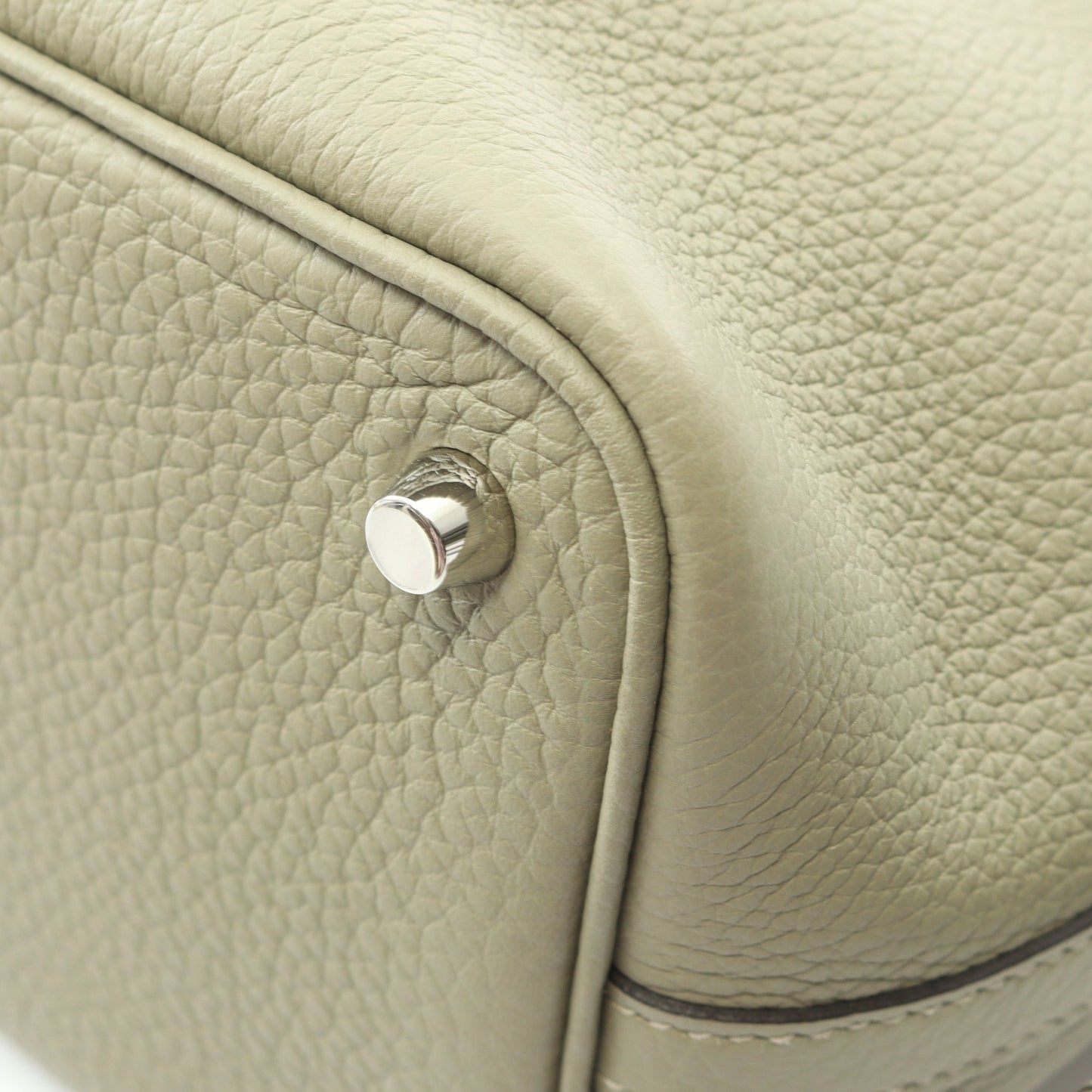 ピコタンロックPM セージ ハンドバッグ トリヨンクレマンス グレーグリーン シルバー金具 B刻印 エルメス バッグ HERMES