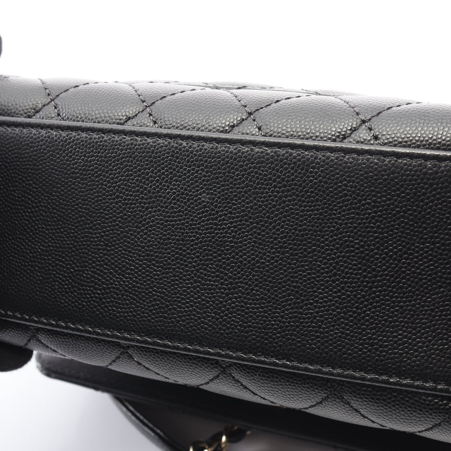 ココハンドル フラップ マトラッセ ハンドバッグ キャビアスキン ブラック ゴールド金具 2WAY シャネル バッグ CHANEL