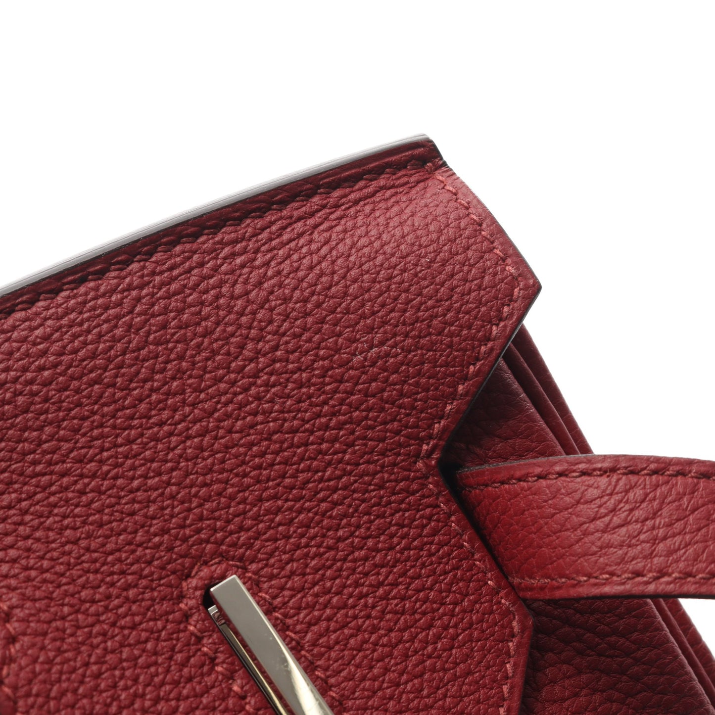 バーキン30 ルージュグレナ ハンドバッグ トゴ バーガンディ シルバー金具 A刻印 エルメス バッグ HERMES