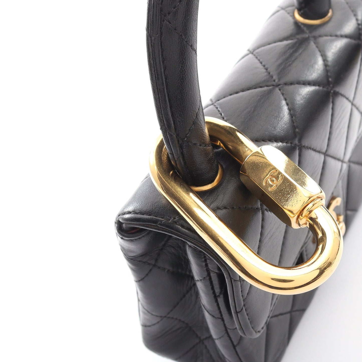 マトラッセ 親子バッグ ハンドバッグ ラムスキン ブラック ゴールド金具 シャネル バッグ CHANEL