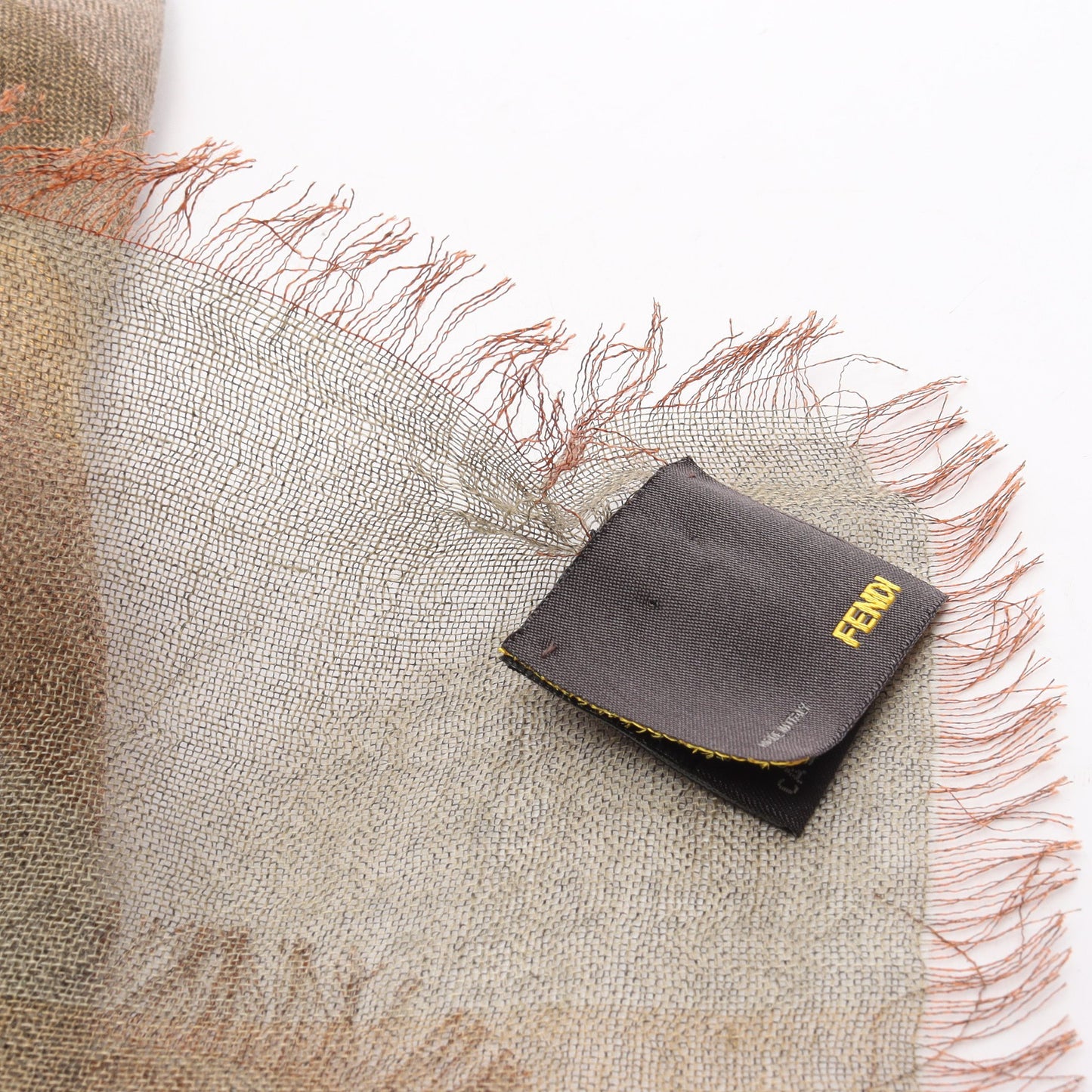 ストール ショール ストライプ カシミヤ シルク ブラウン マルチカラー フェンディ 財布・小物 FENDI