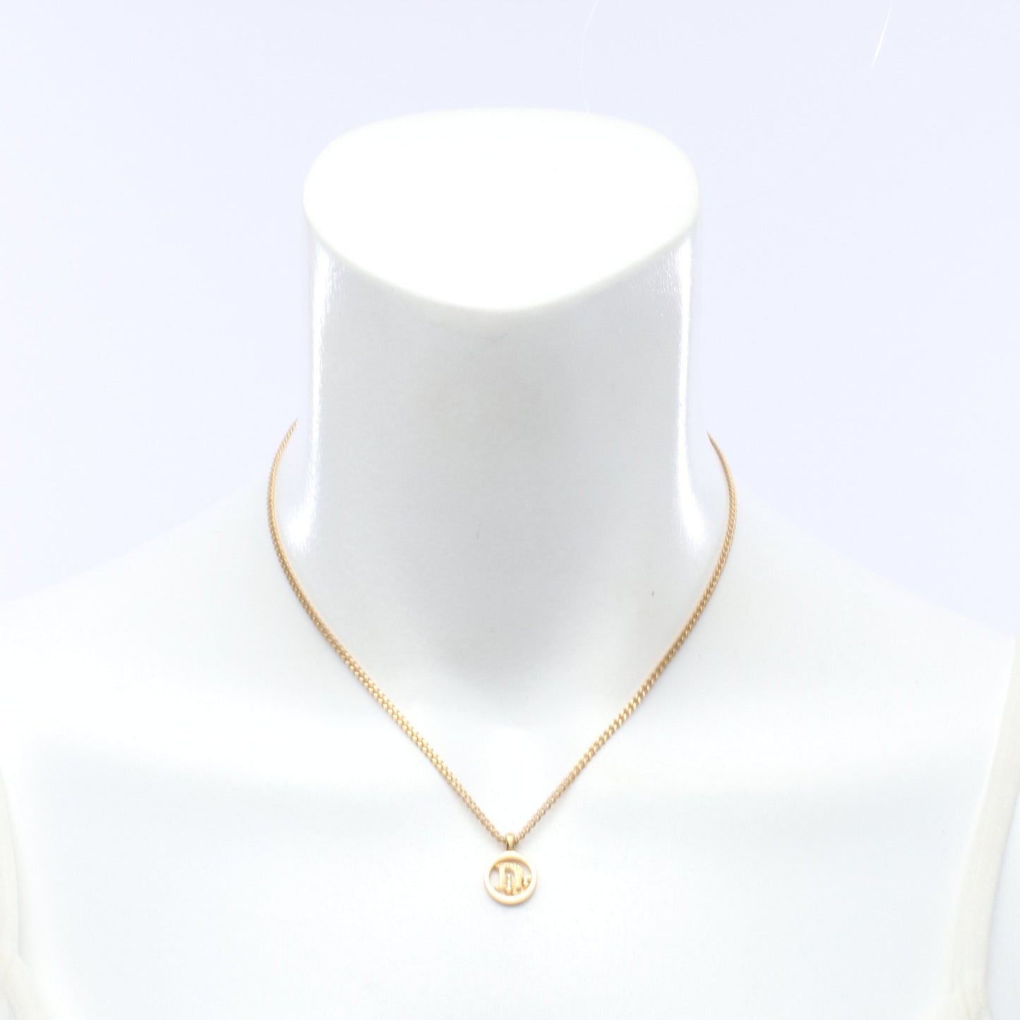 サークルロゴ ネックレス GP ラインストーン ゴールド クリア クリスチャンディオール アクセサリー Christian Dior