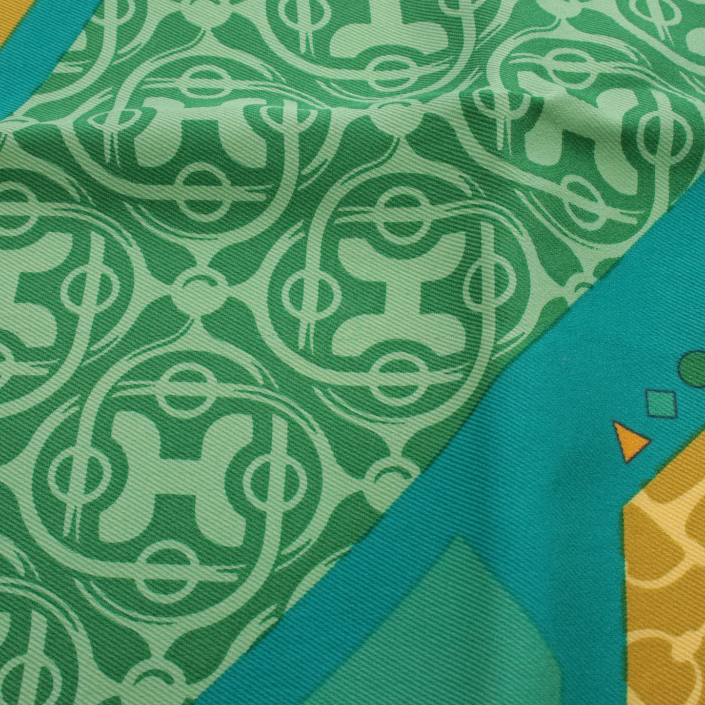 カレ70 CARRE EN CRAVATES スカーフ シルク グリーン イエロー エルメス 財布・小物 HERMES