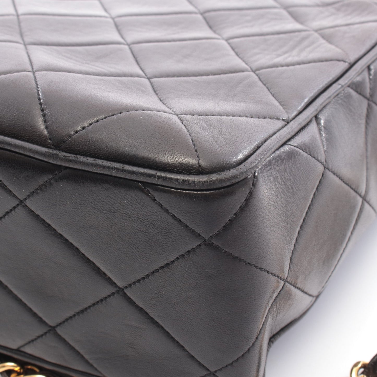 マトラッセ チェーンショルダーバッグ ラムスキン ブラック ゴールド金具 タッセル シャネル バッグ CHANEL