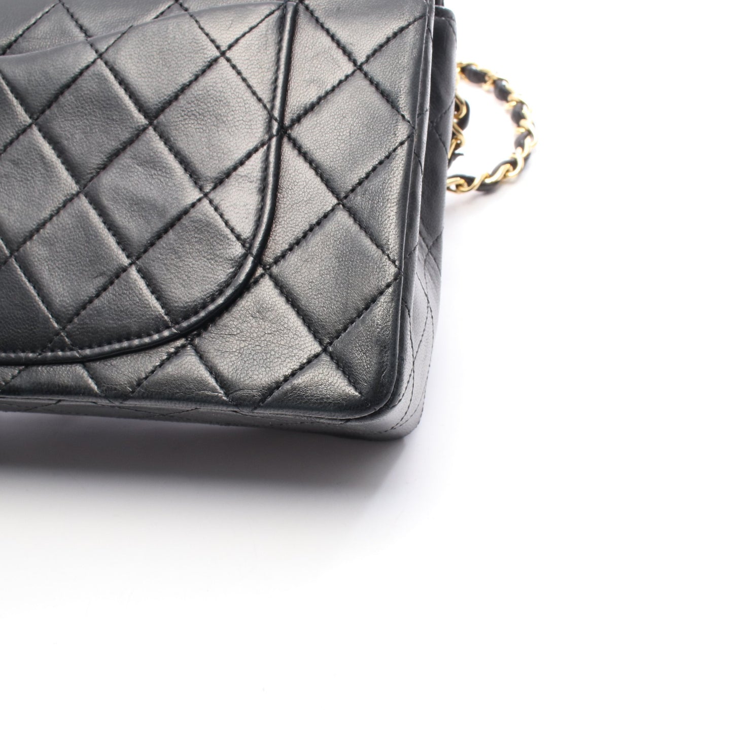 マトラッセ Wフラップ Wチェーンショルダーバッグ ラムスキン ブラック ゴールド金具 シャネル バッグ CHANEL