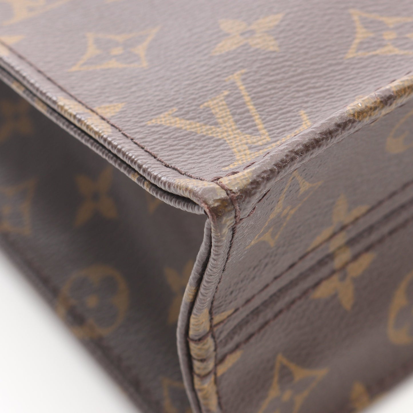 サックプラ モノグラム ハンドバッグ トートバッグ PVC レザー ブラウン ルイヴィトン バッグ LOUIS VUITTON